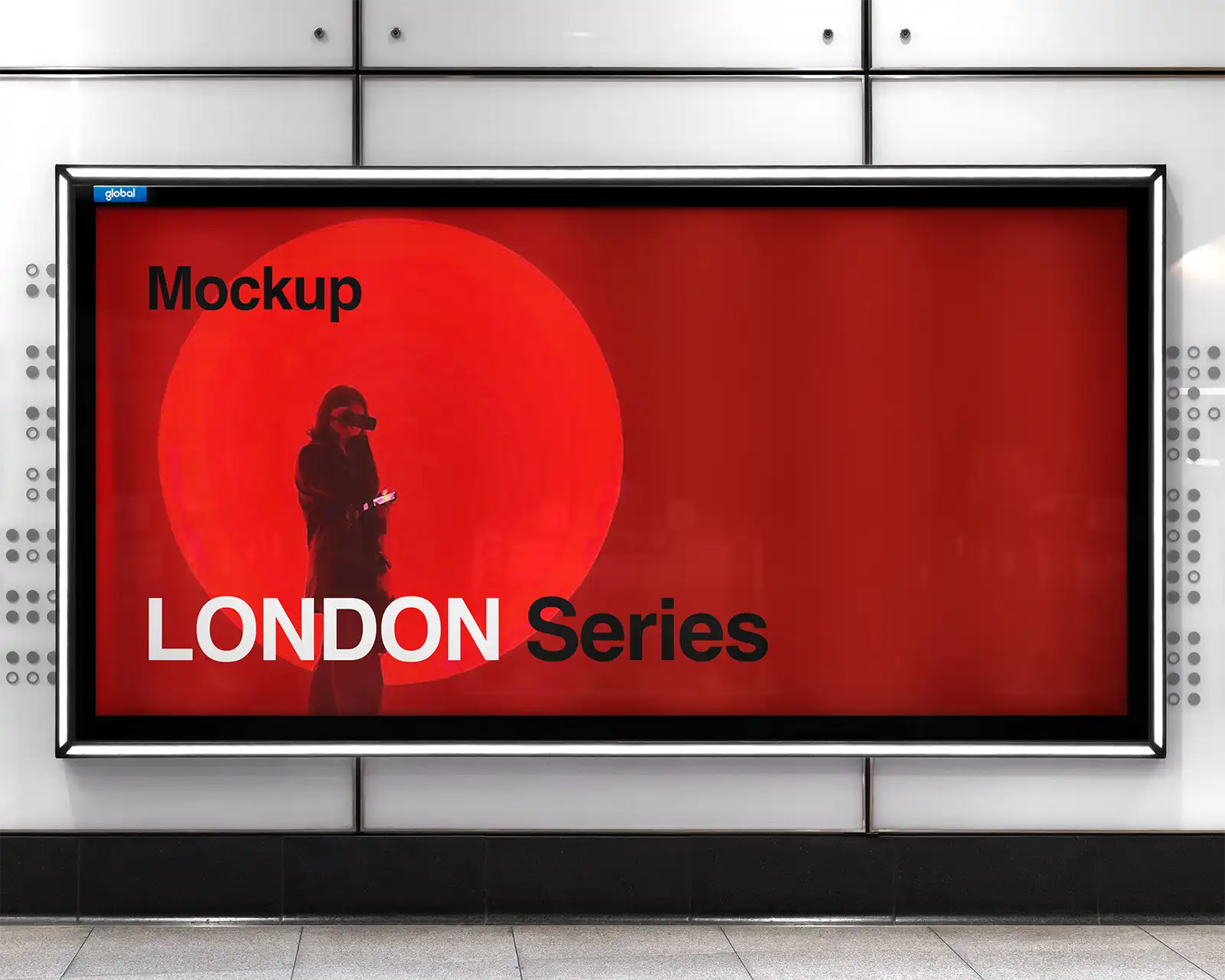 Billboard mockup in the London Underground
