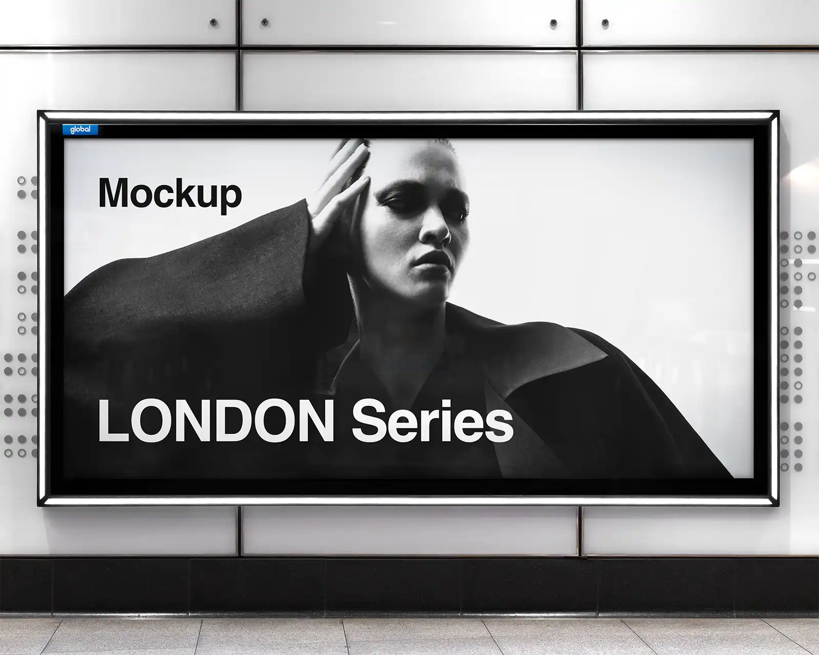Billboard mockup in the London Underground