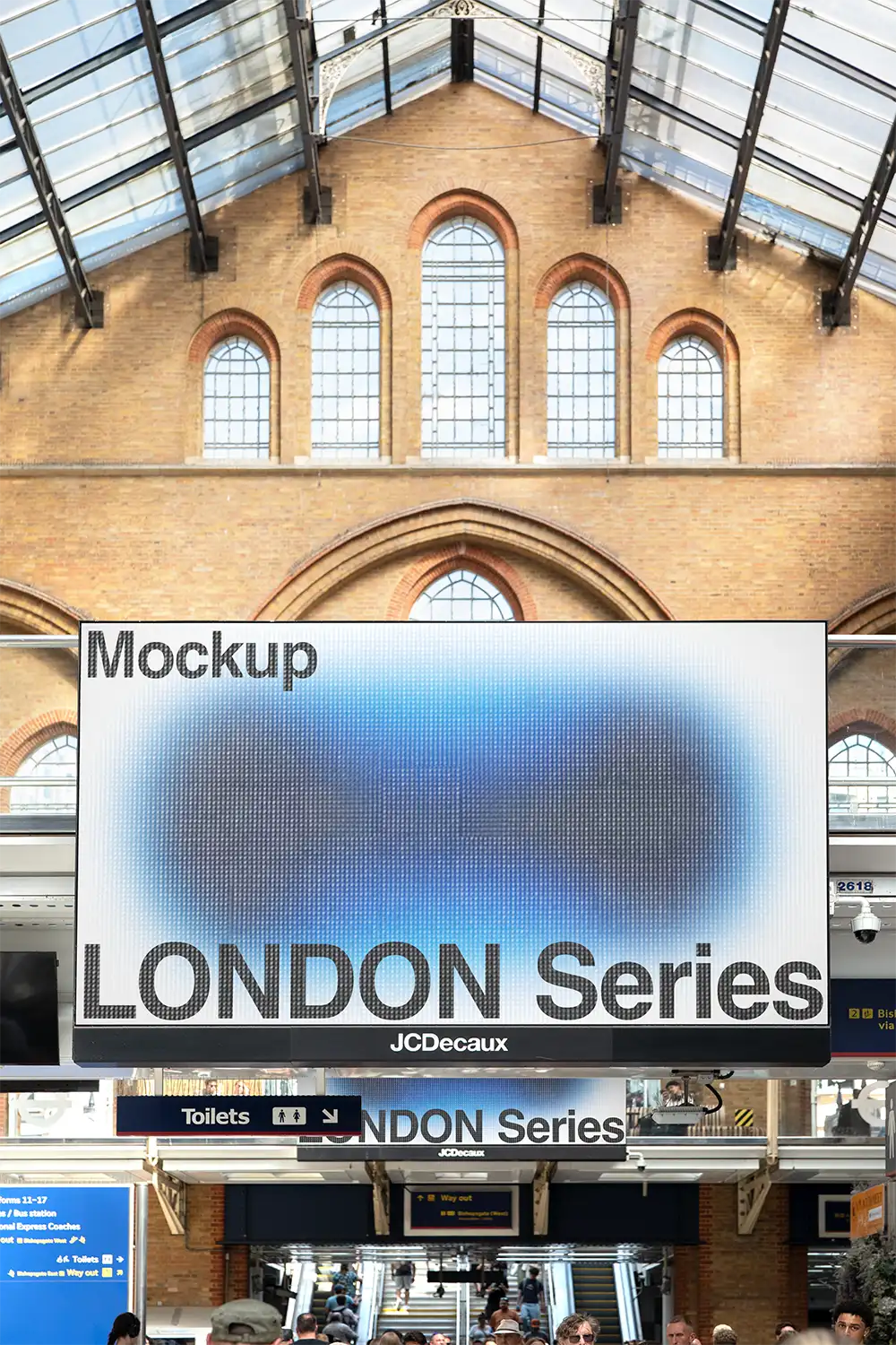 Billboard mockup in the London Underground. © 2026 BRANDACLE MOCKUPS. No unauthorized reproduction. No AI training allowed. No generative AI modification or derivative works permitted. 