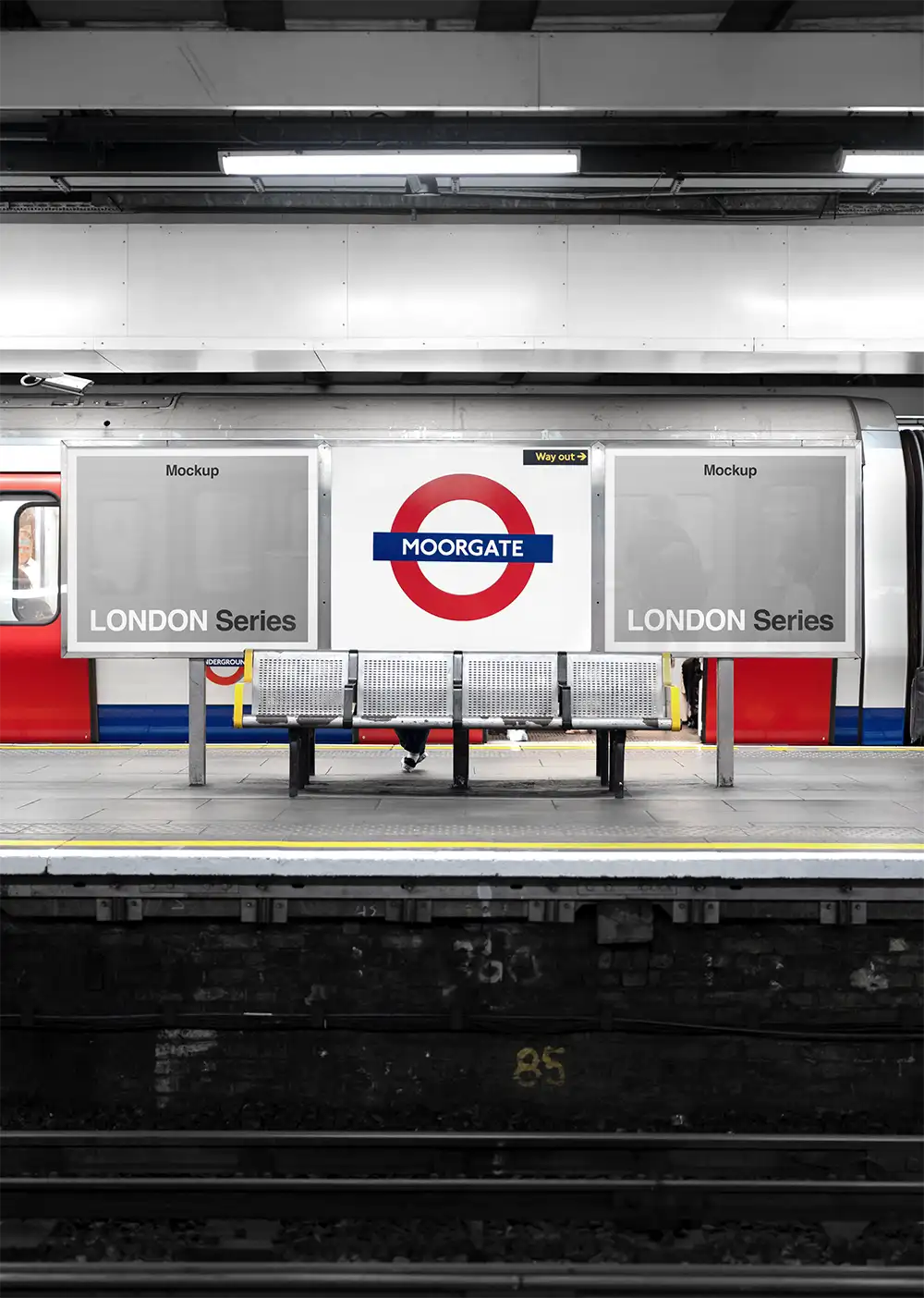 Poster mockup in the London Underground Tube © BRANDACLE MOCKUPS 2026. All rights reserved.
