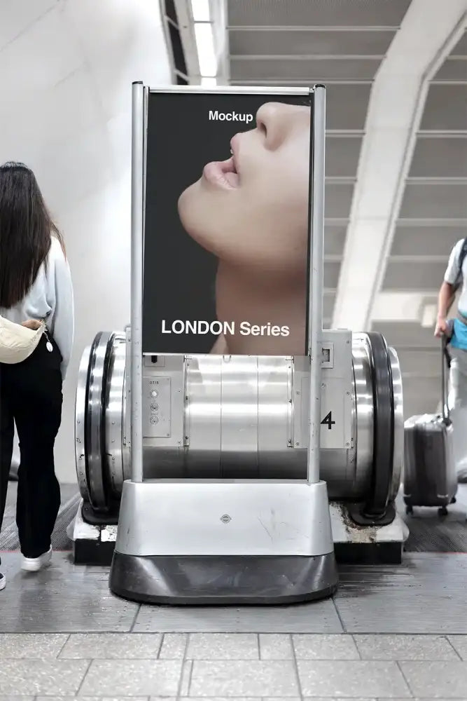 Poster mockup in the London Underground