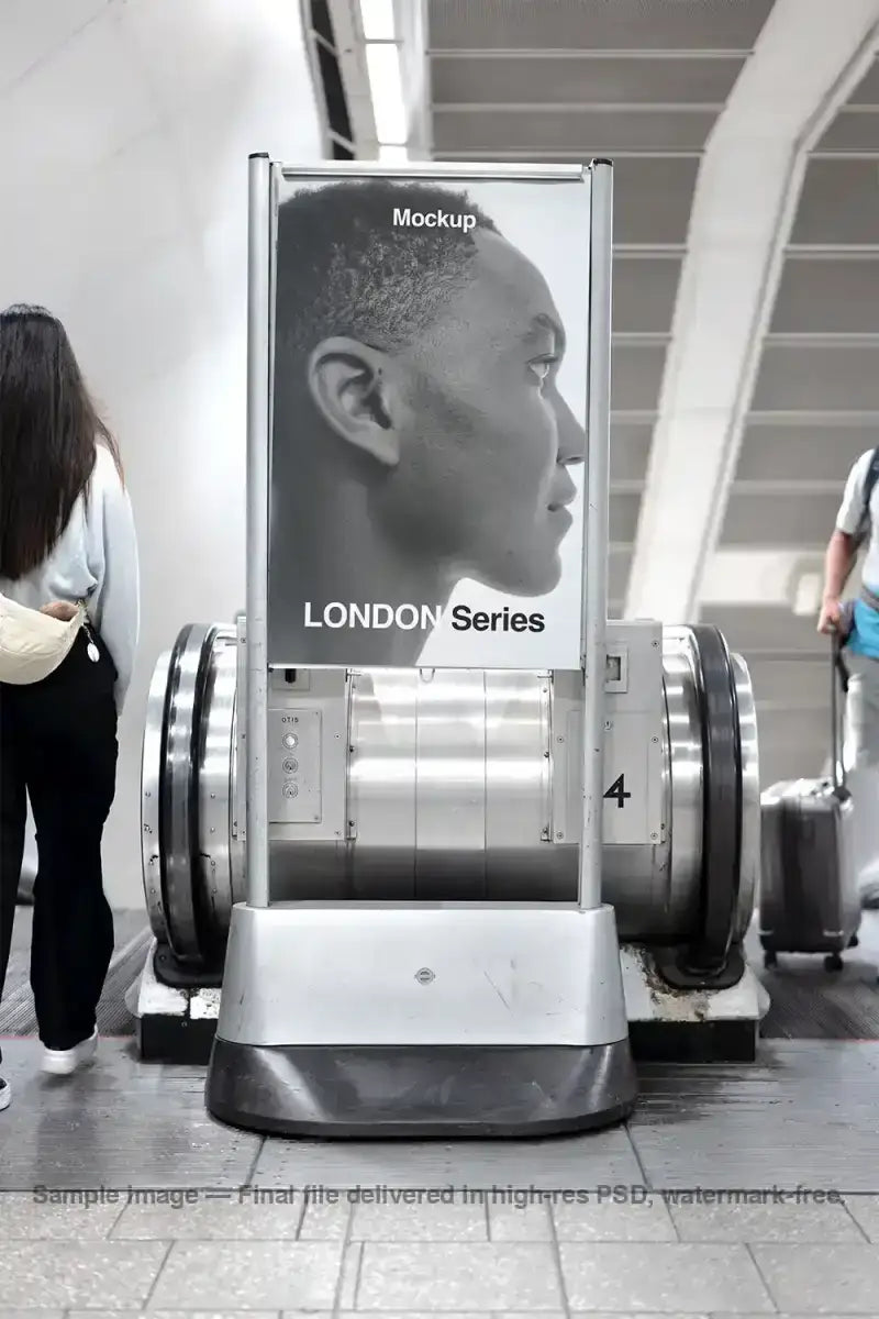 Poster mockup in the London Underground