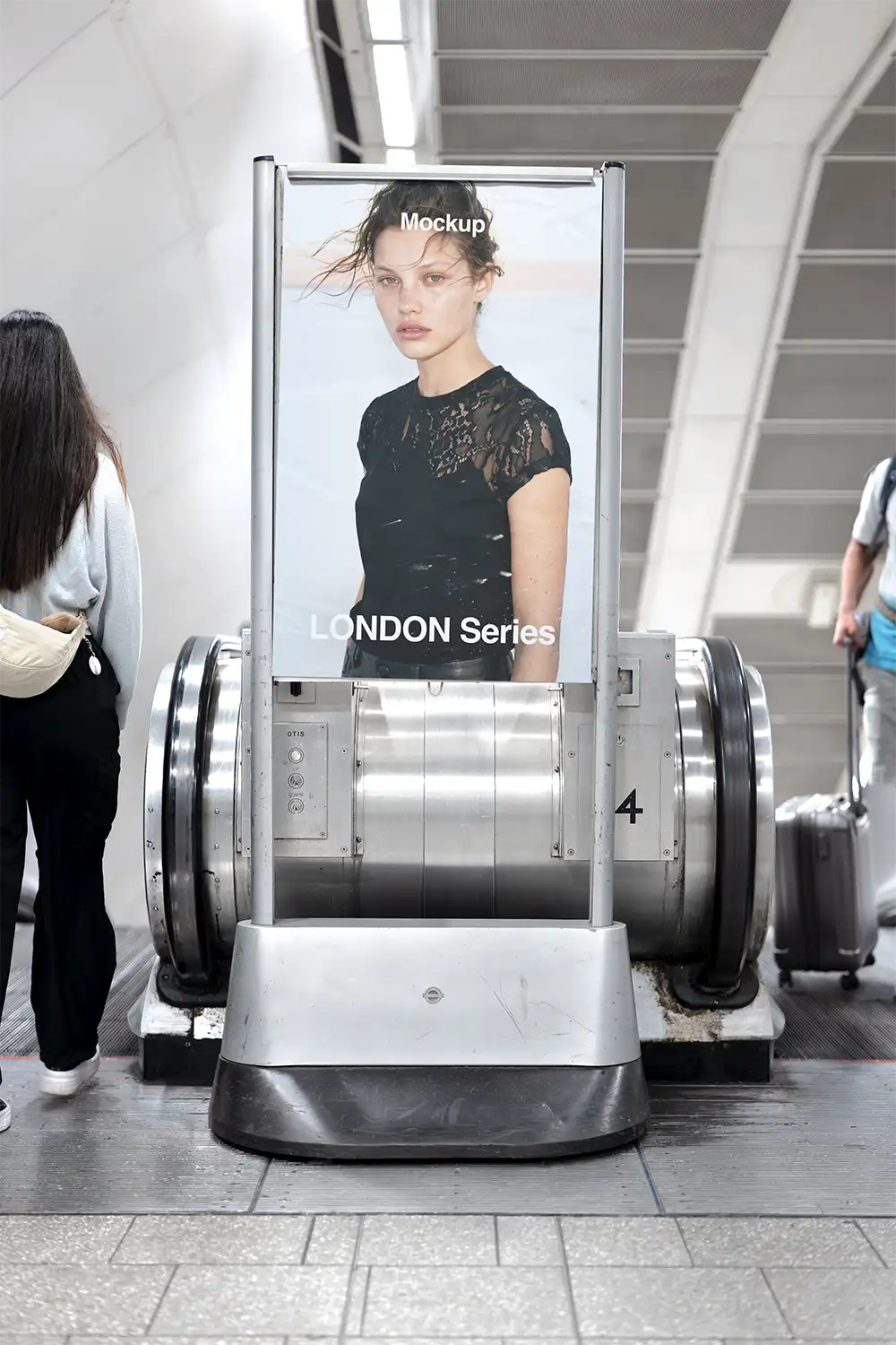 Poster mockup in the London Underground. © BRANDACLE MOCKUPS 2026. All rights reserved.