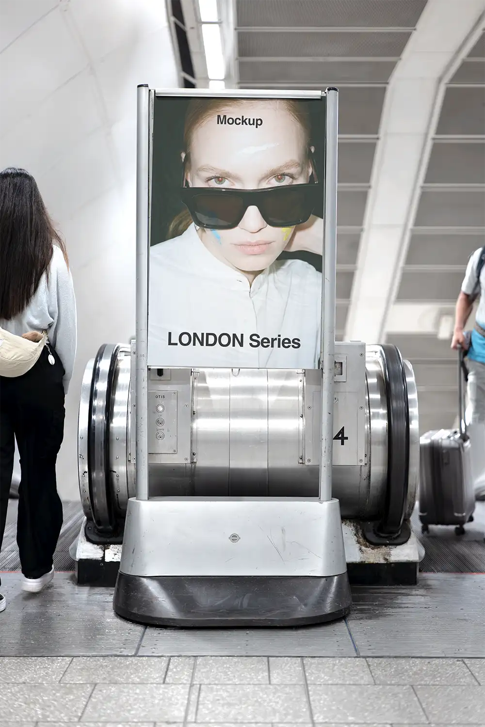 Poster mockup in the London Underground © BRANDACLE MOCKUPS 2026. All rights reserved.