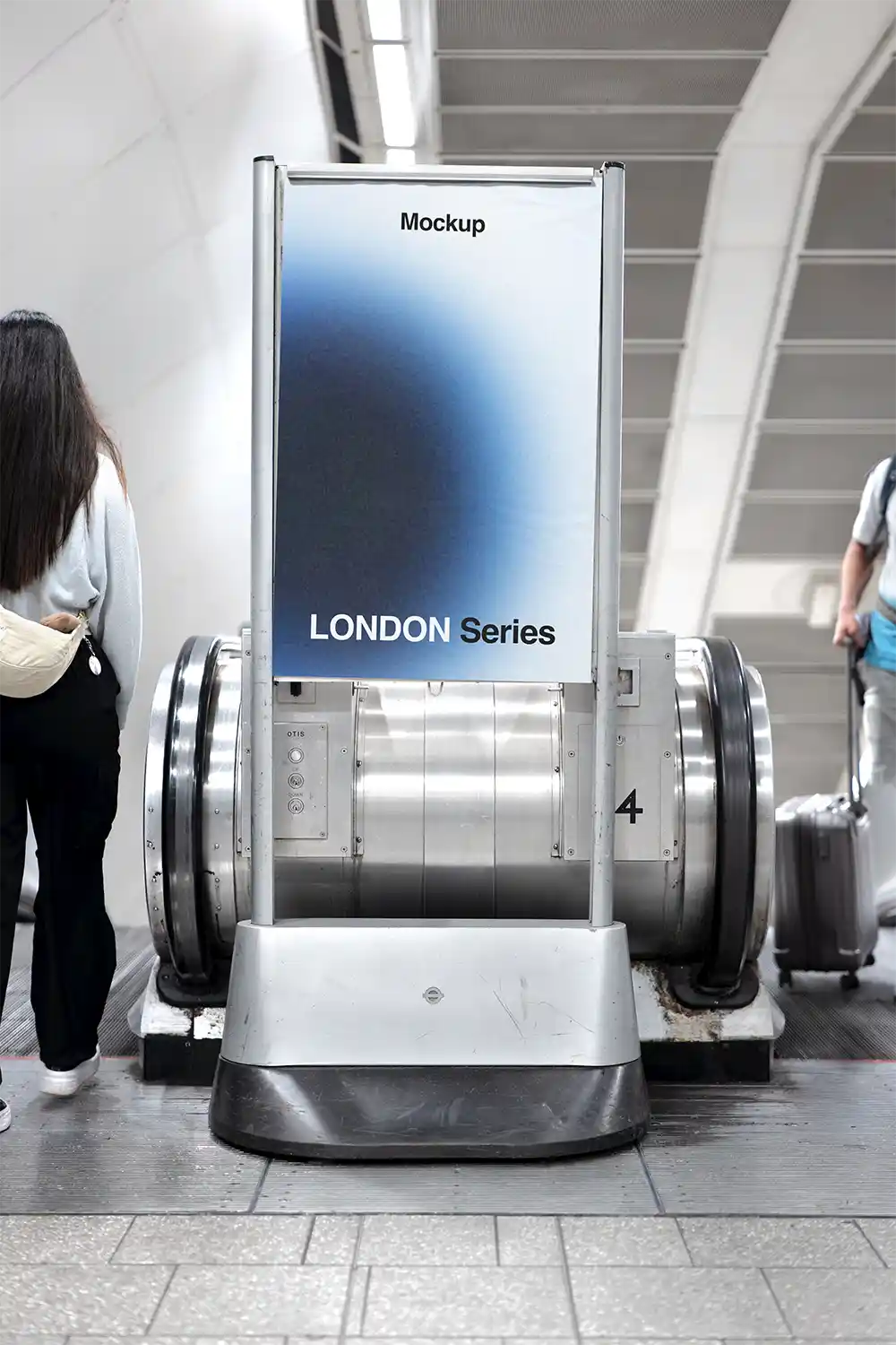 Poster mockup in the London Underground. © BRANDACLE MOCKUPS 2026. All rights reserved.