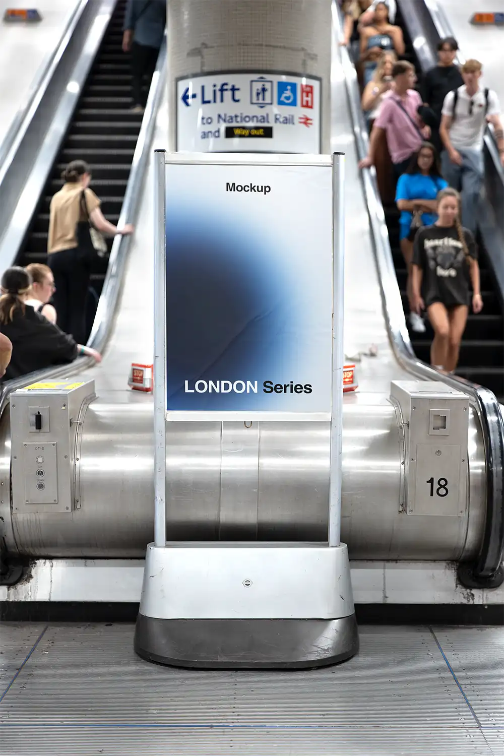 Poster mockup in the London Underground