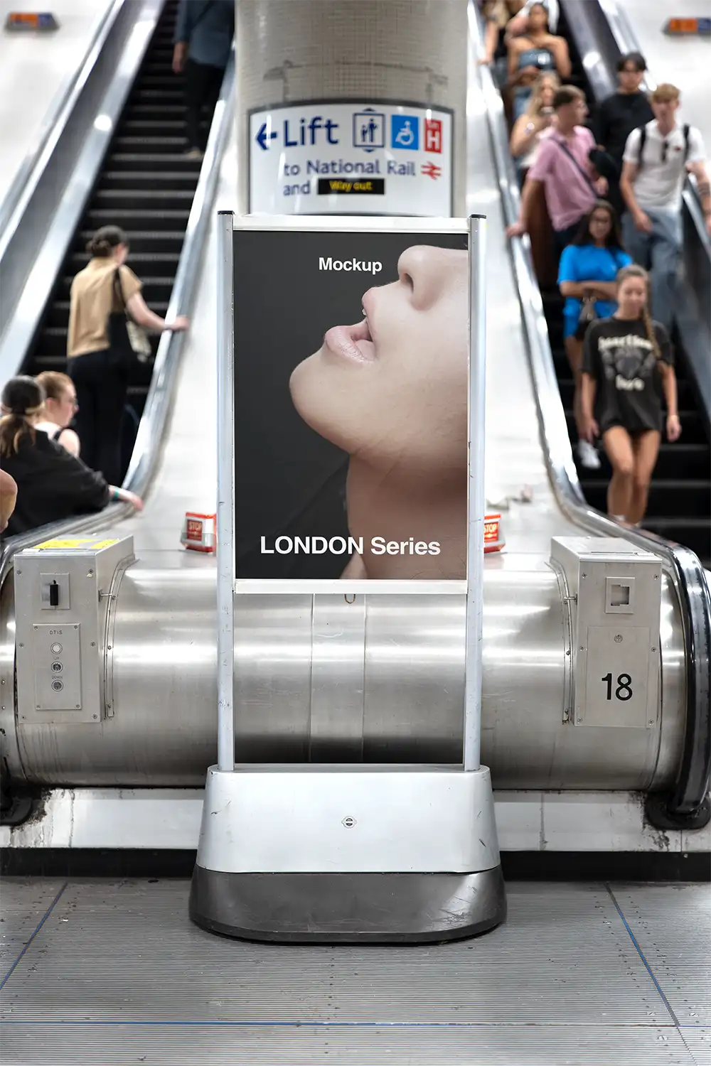 Poster mockup in the London Underground