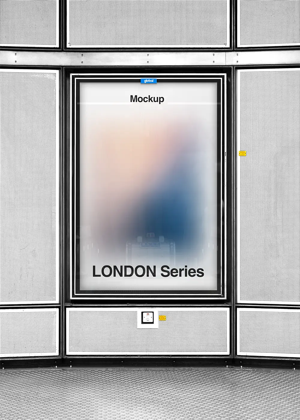 Poster mockup in the London Underground. © 2026 BRANDACLE MOCKUPS. 