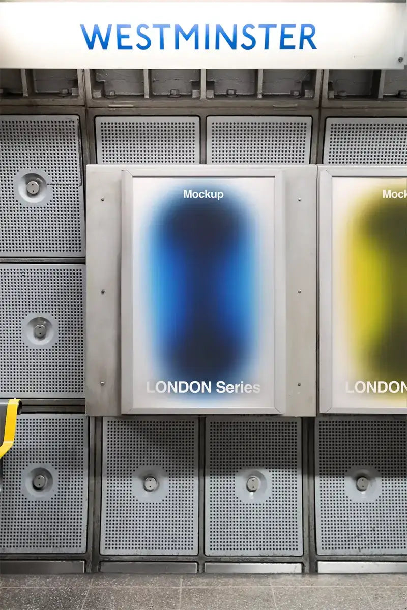 London Underground Poster mockup in Westminster