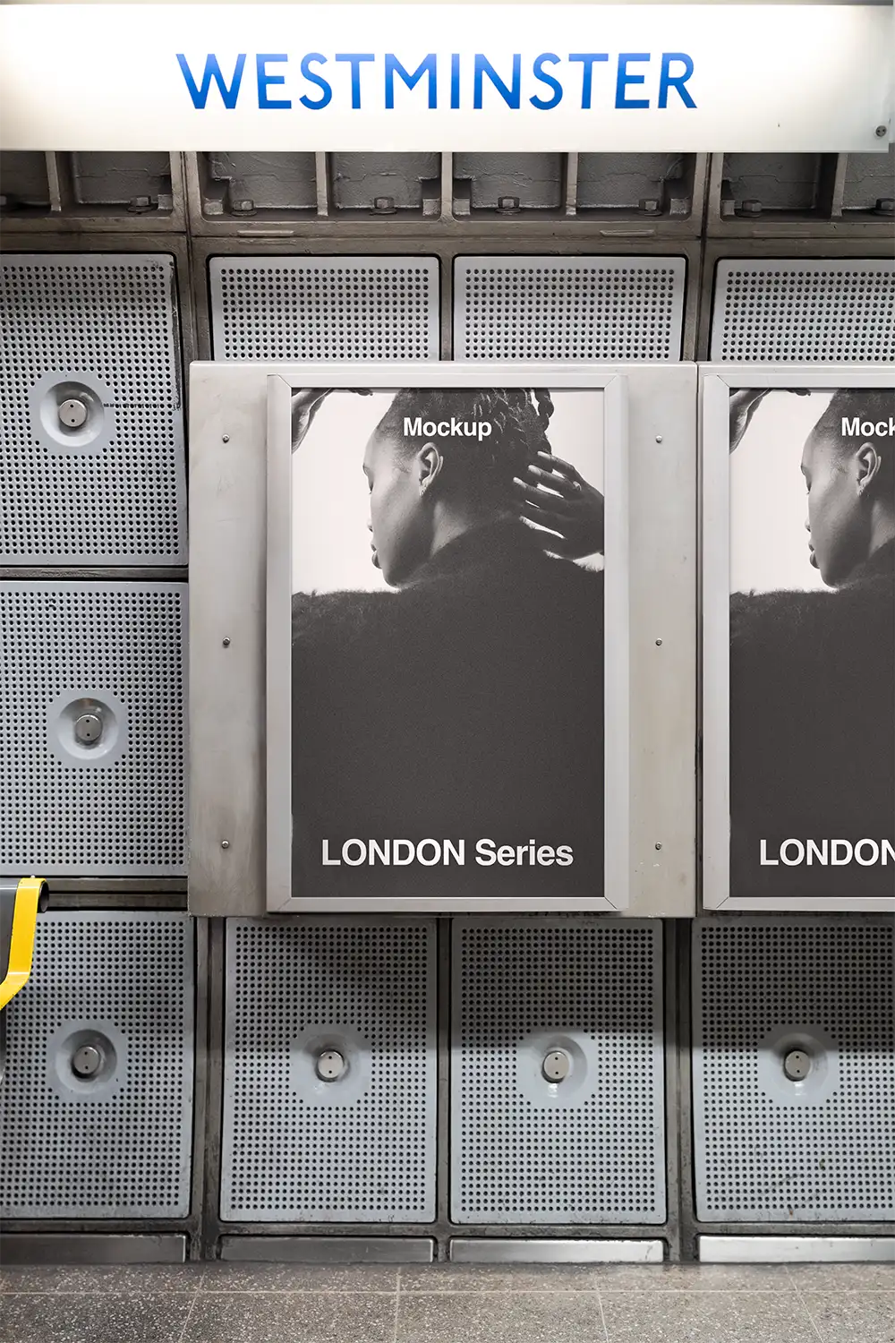 London Underground Poster mockup in Westminster