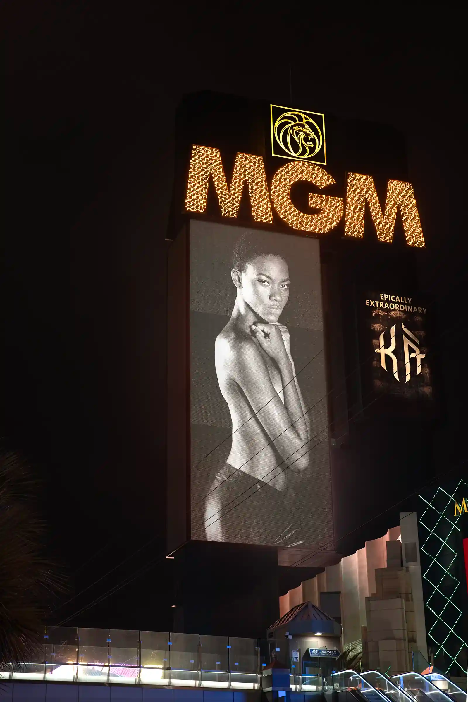 Billboard mockup in Las Vegas United States. 