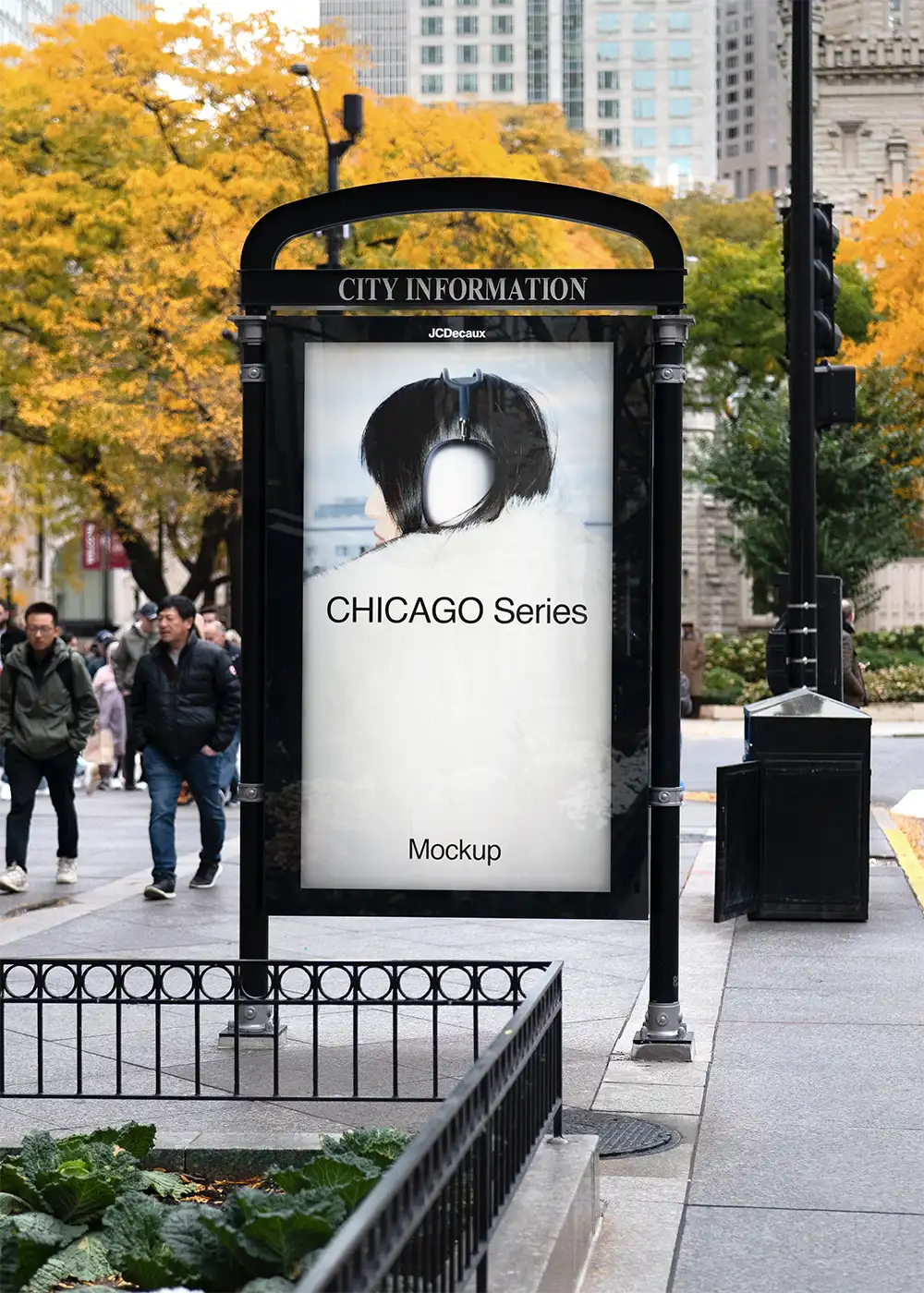 Billboard mockup on Michigan Avenue on the Magnificent Mile in Chicago