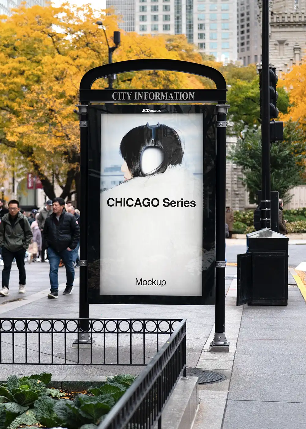 Billboard mockup on Michigan Avenue on the Magnificent Mile in Chicago