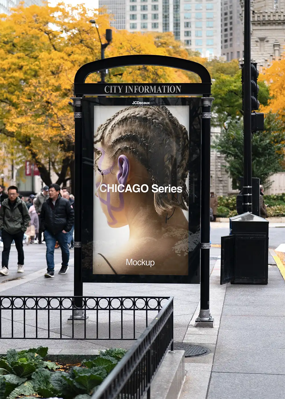 Billboard mockup on Michigan Avenue on the Magnificent Mile in Chicago