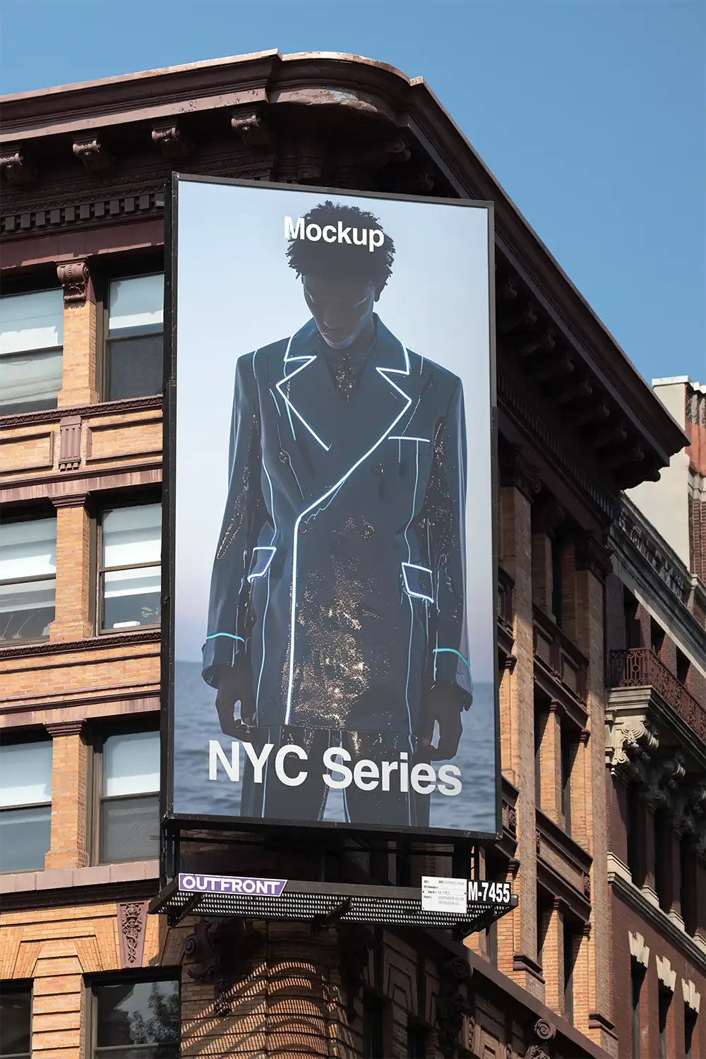 Billboard mockup on a building in New York