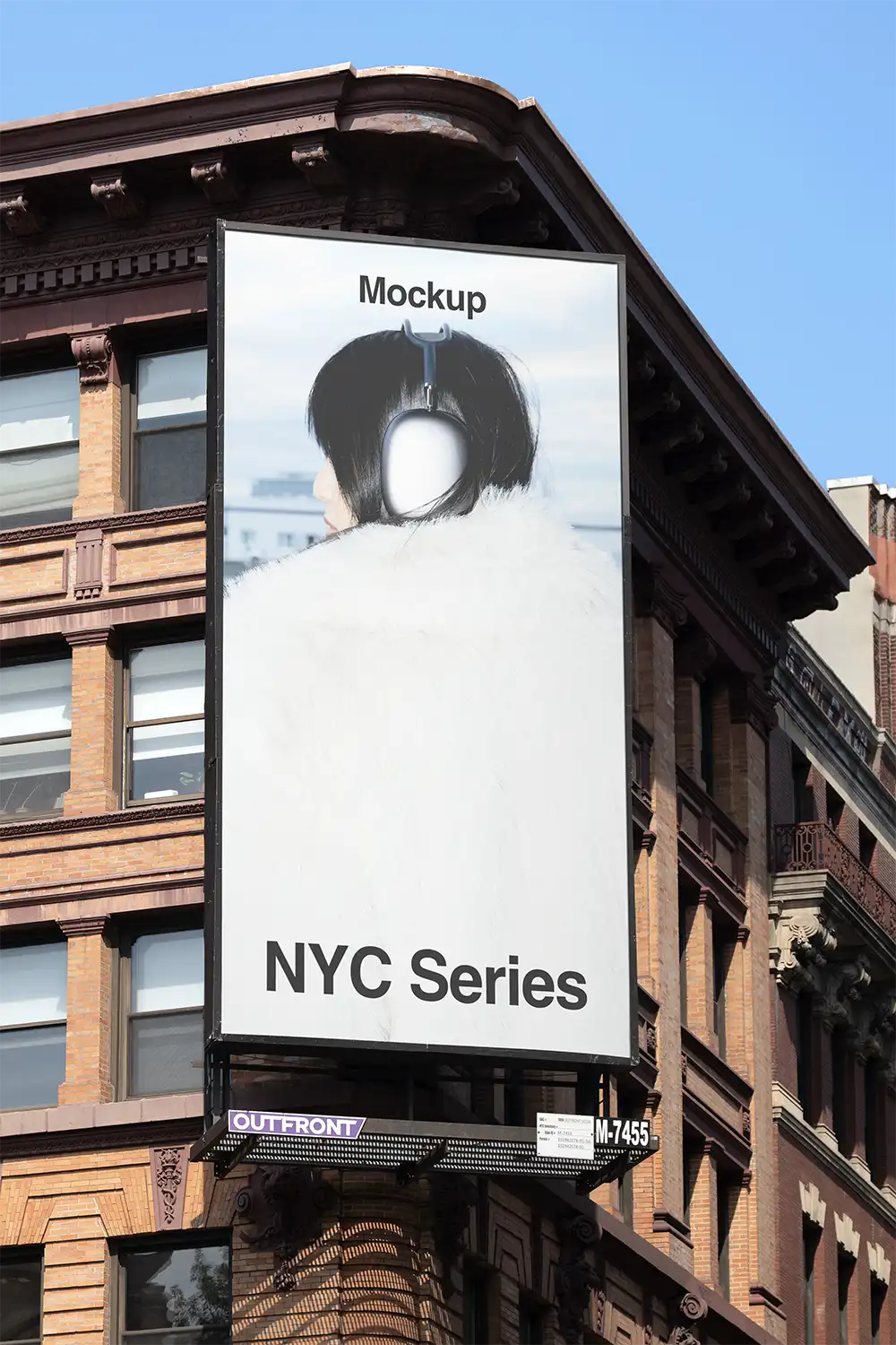 Billboard mockup on a building in New York