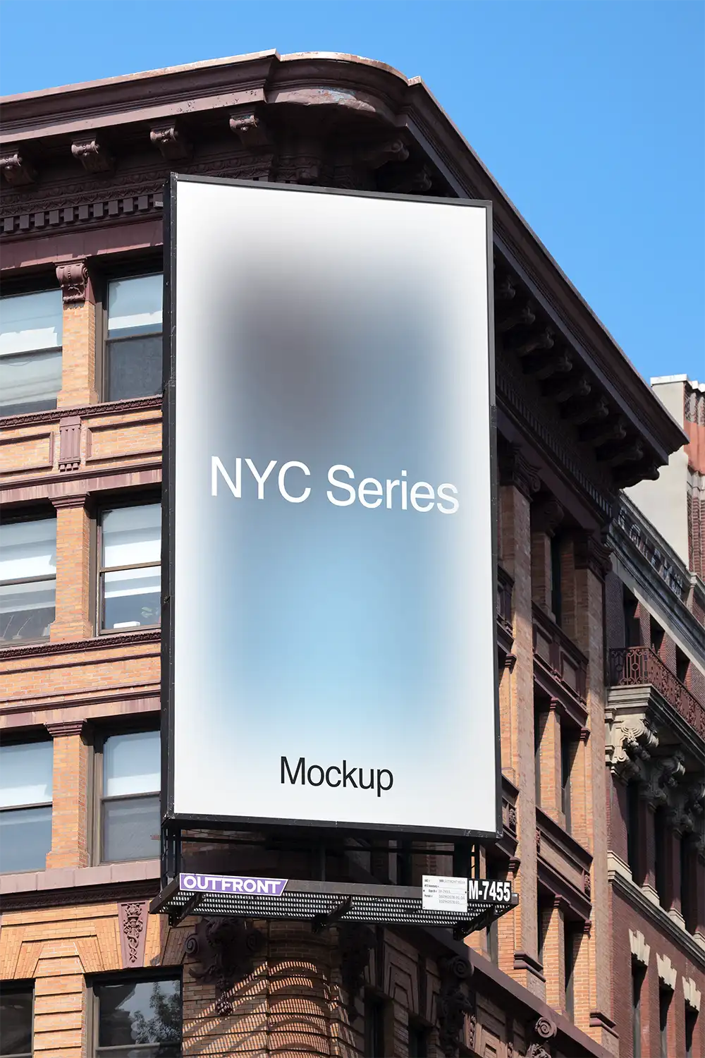 Billboard mockup on a building in New York
