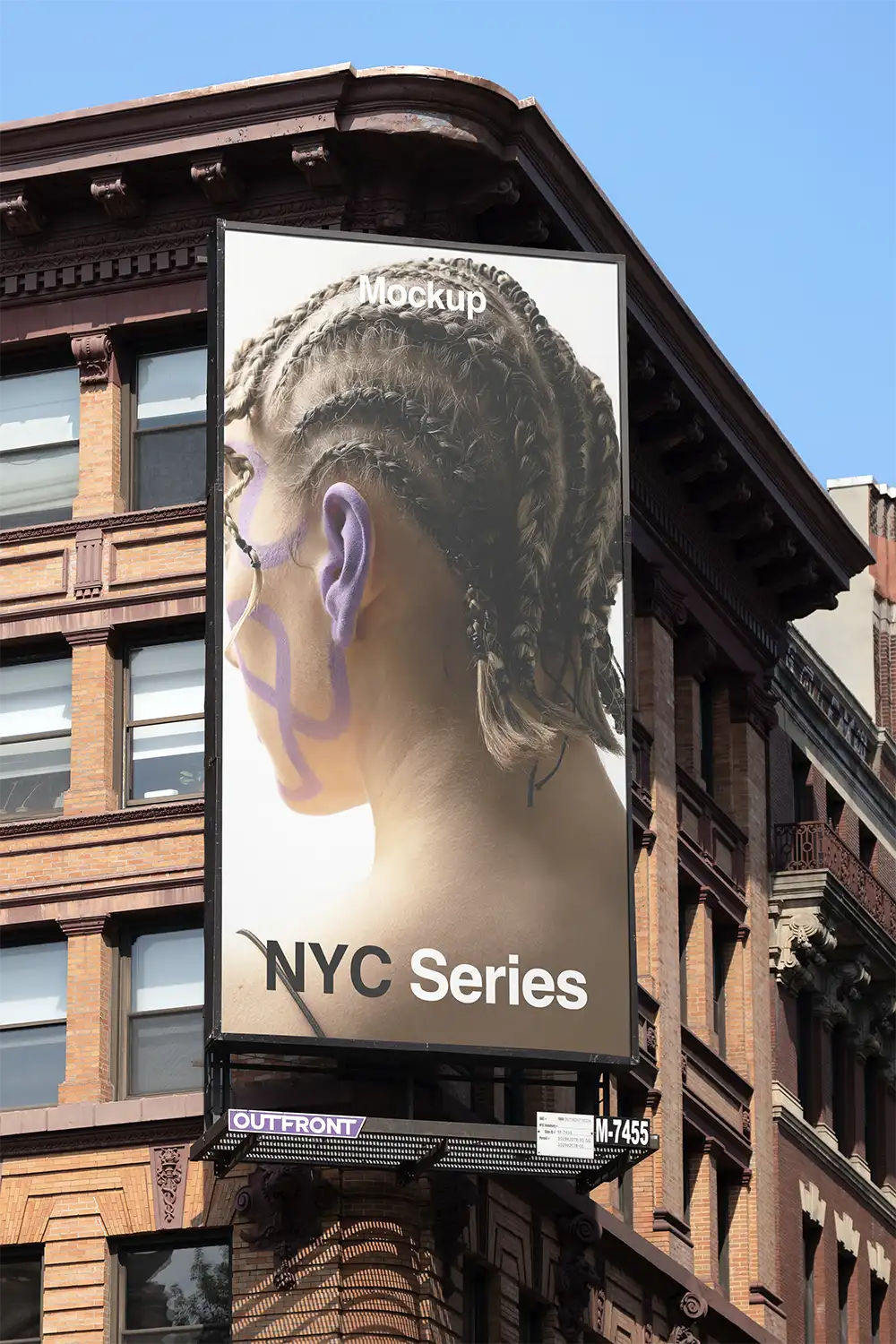 Billboard mockup on a building in New York