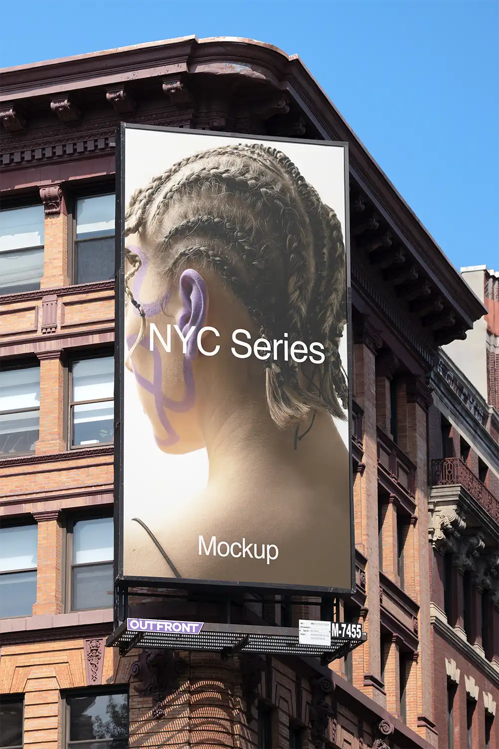Billboard mockup on a building in New York
