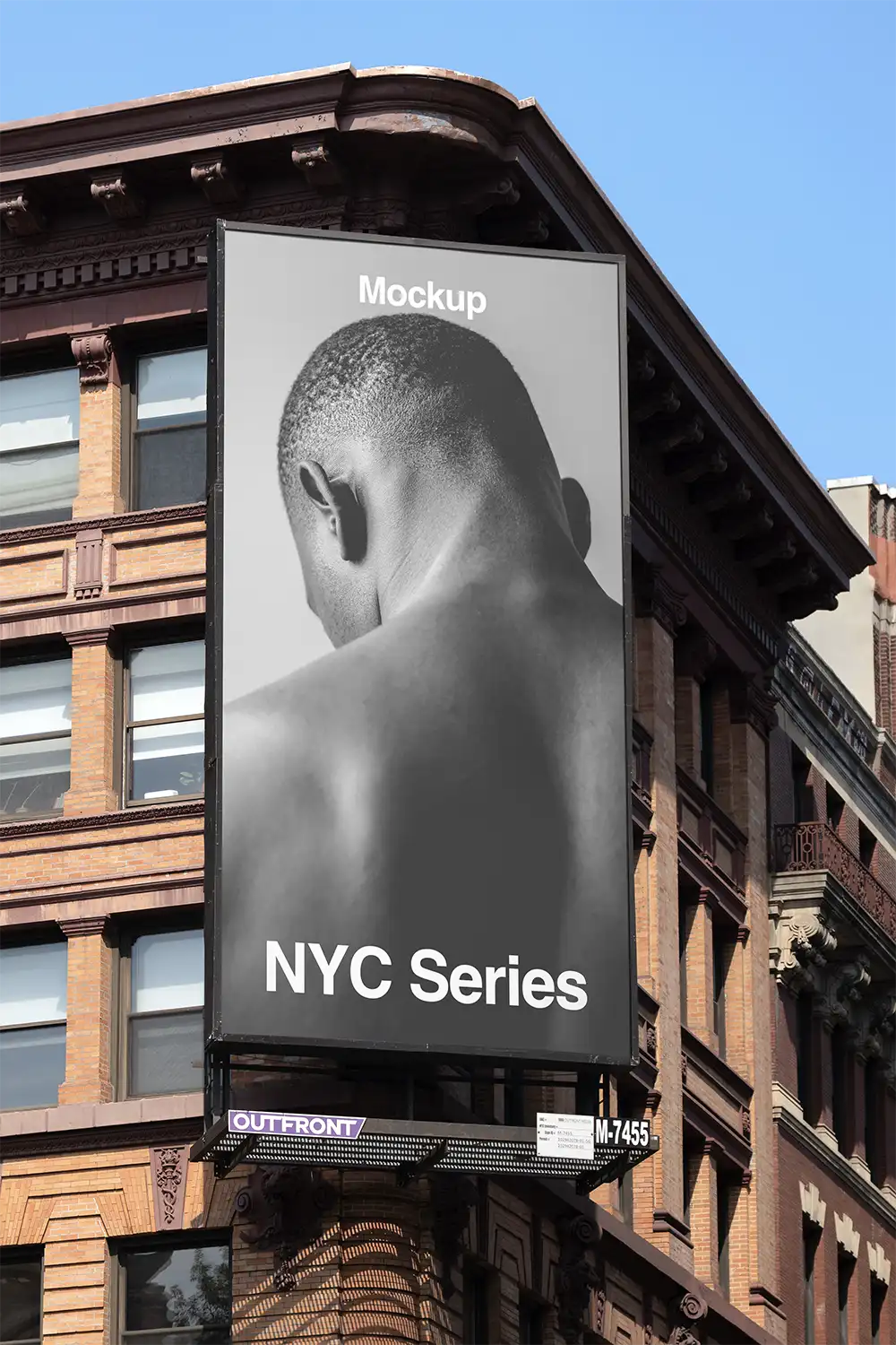 Billboard mockup on a building in New York
