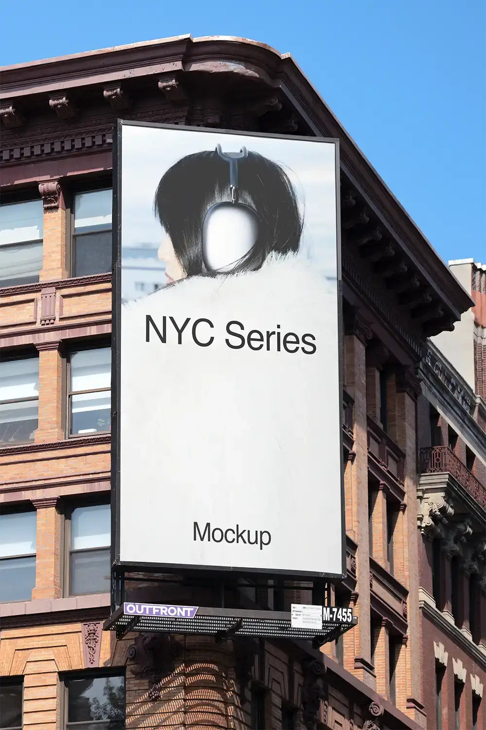 Billboard mockup on a building in New York