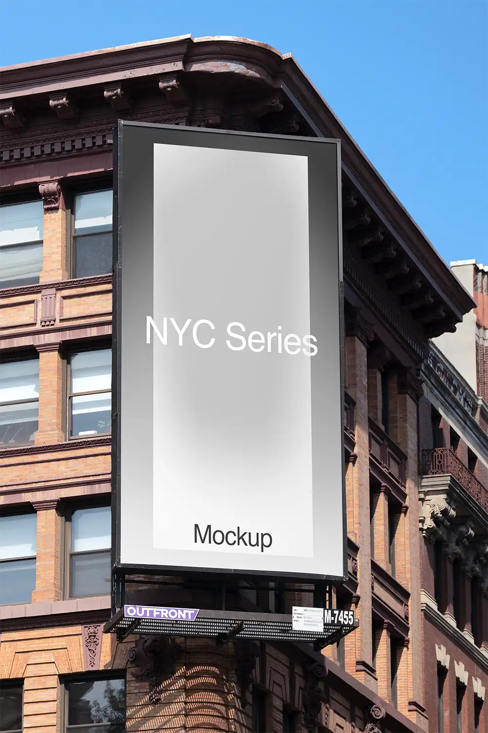 Billboard mockup on a building in New York
