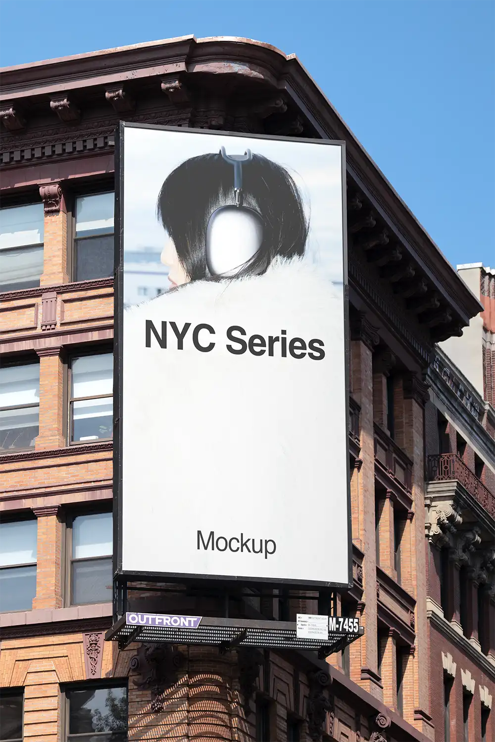 Billboard mockup on a building in New York