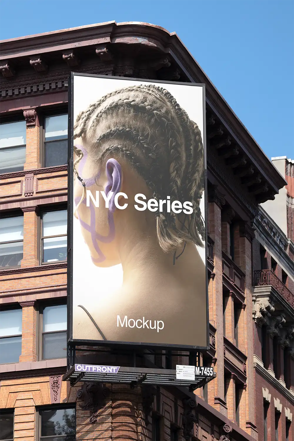 Billboard mockup on a building in New York
