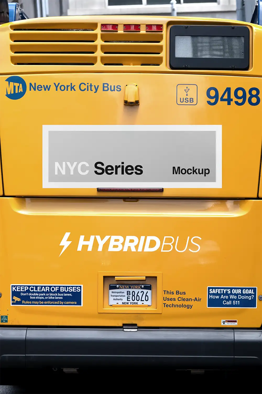 Bus mockup in New York