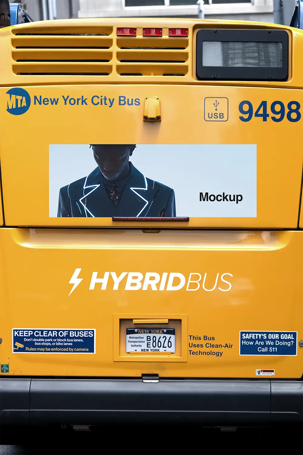 Bus mockup in New York