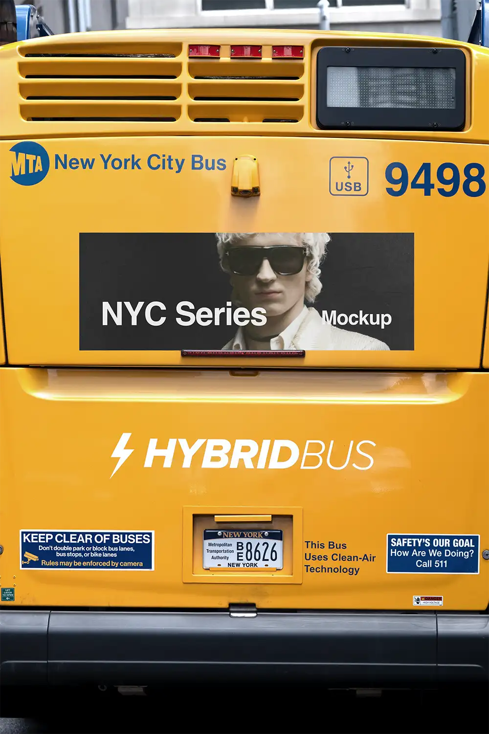 Bus mockup in New York
