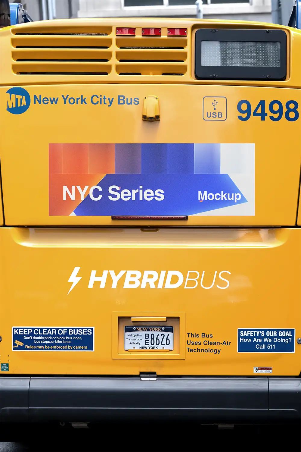 Bus poster mockup in New York