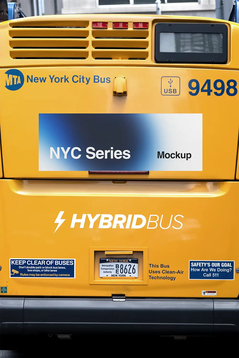 Bus mockup in New York