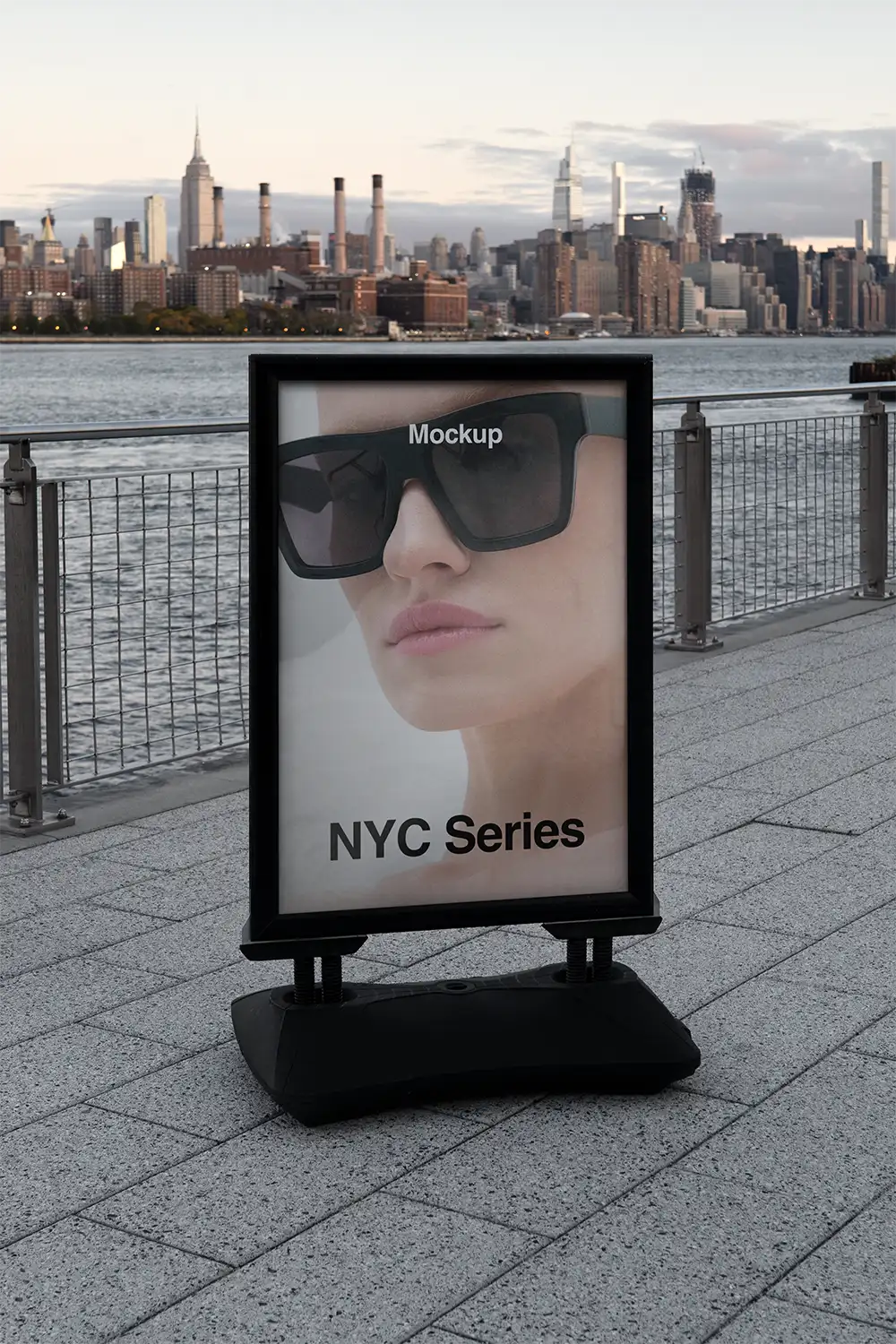 Poster mockup in New York, Manhattan. © BRANDACLE MOCKUPS 2026.