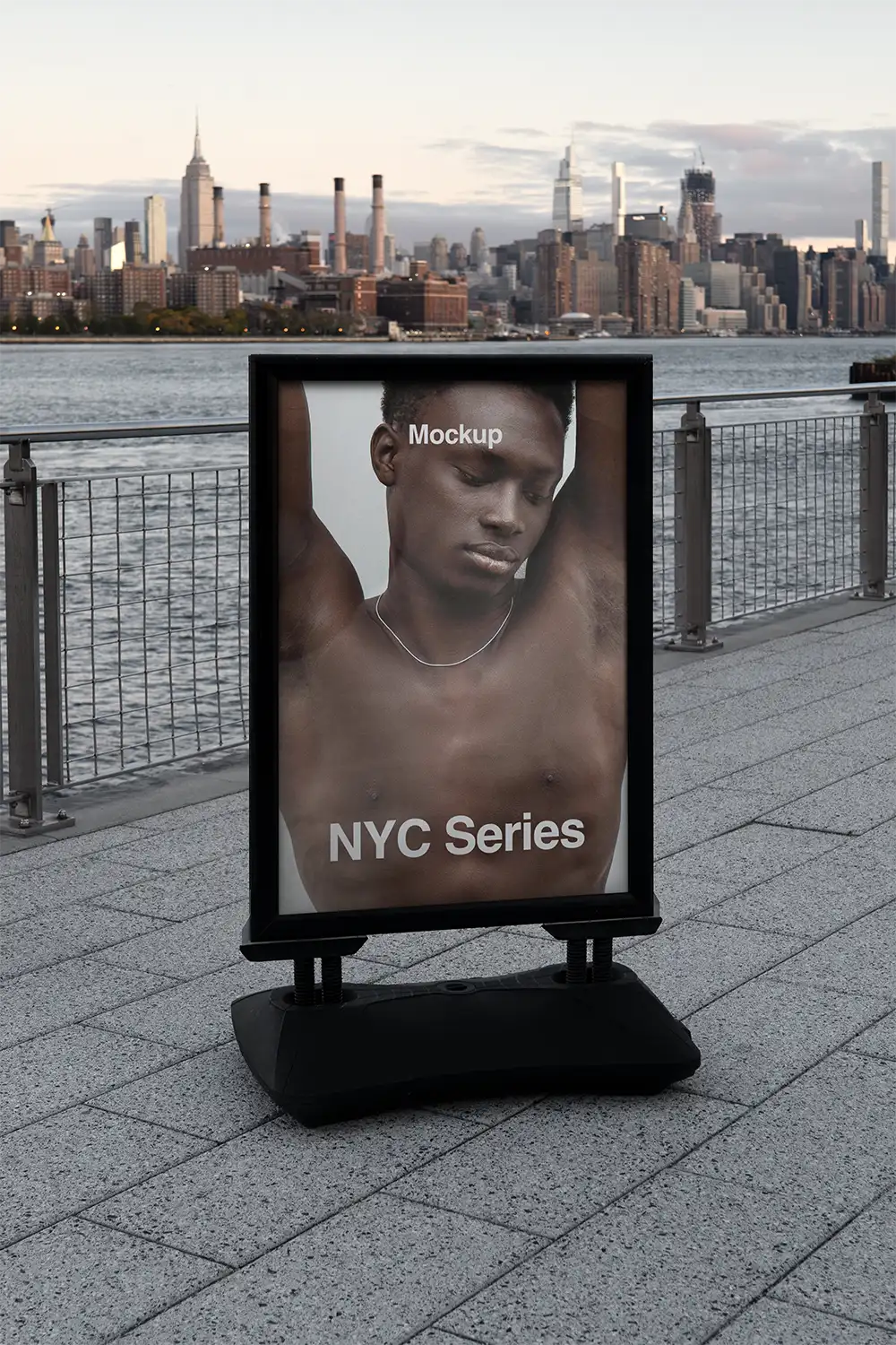 Poster mockup in New York, Manhattan. © BRANDACLE MOCKUPS 2026. 