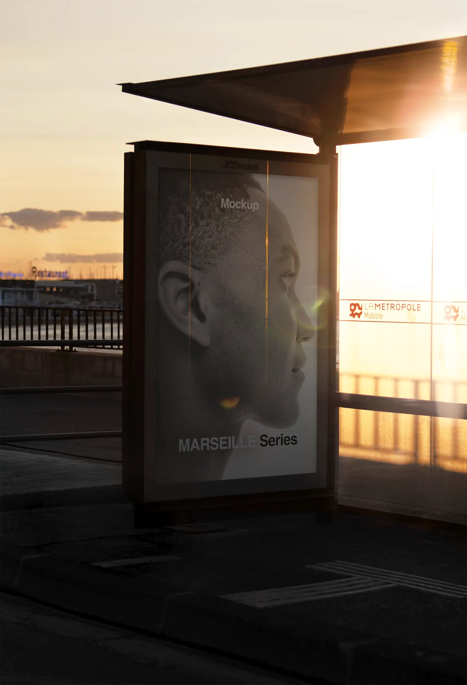 Billboard mockup in Marseille, France. 