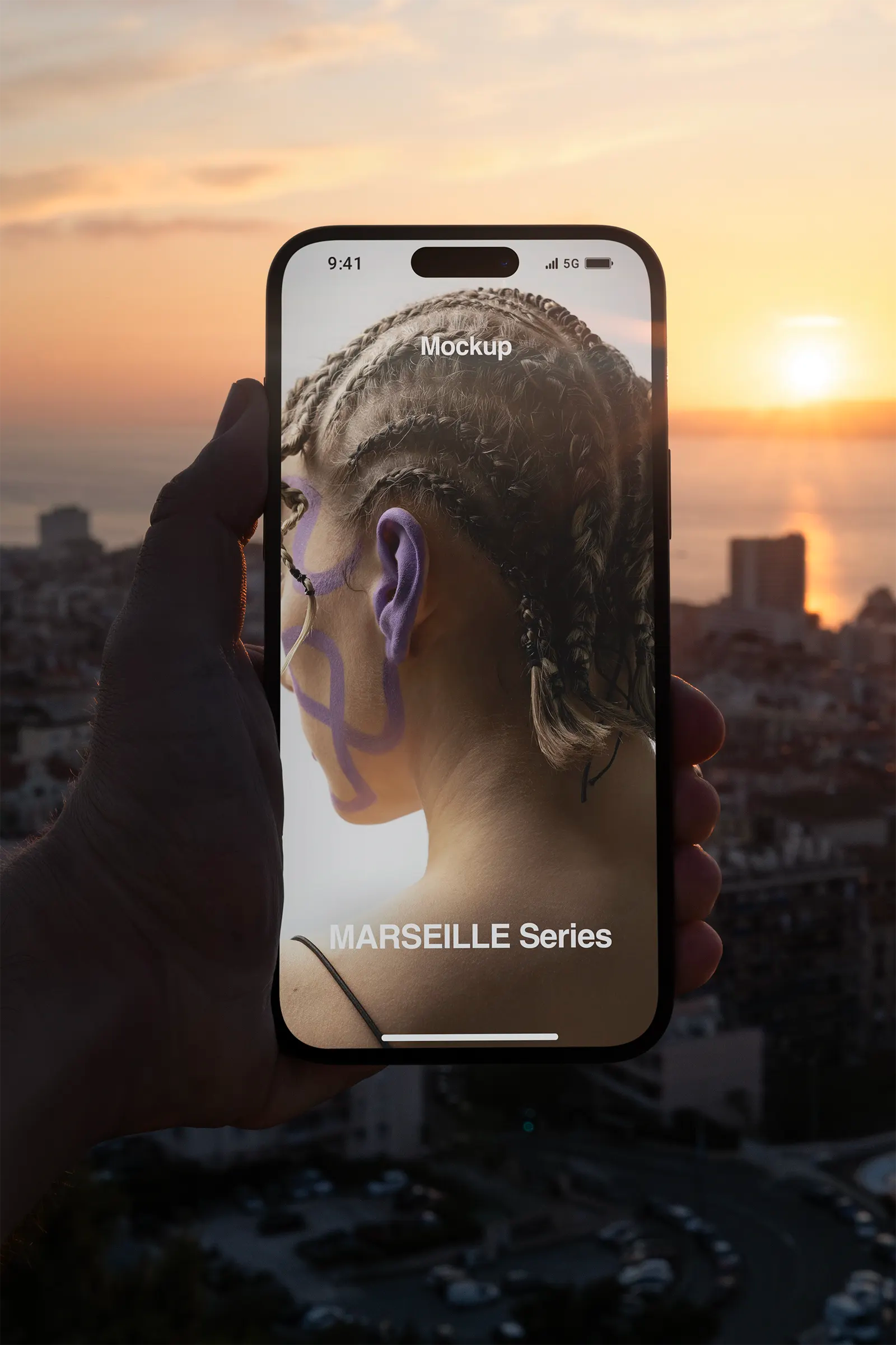 iPhone mockup in Marseille, France. © BRANDACLE MOCKUPS 2026. 
