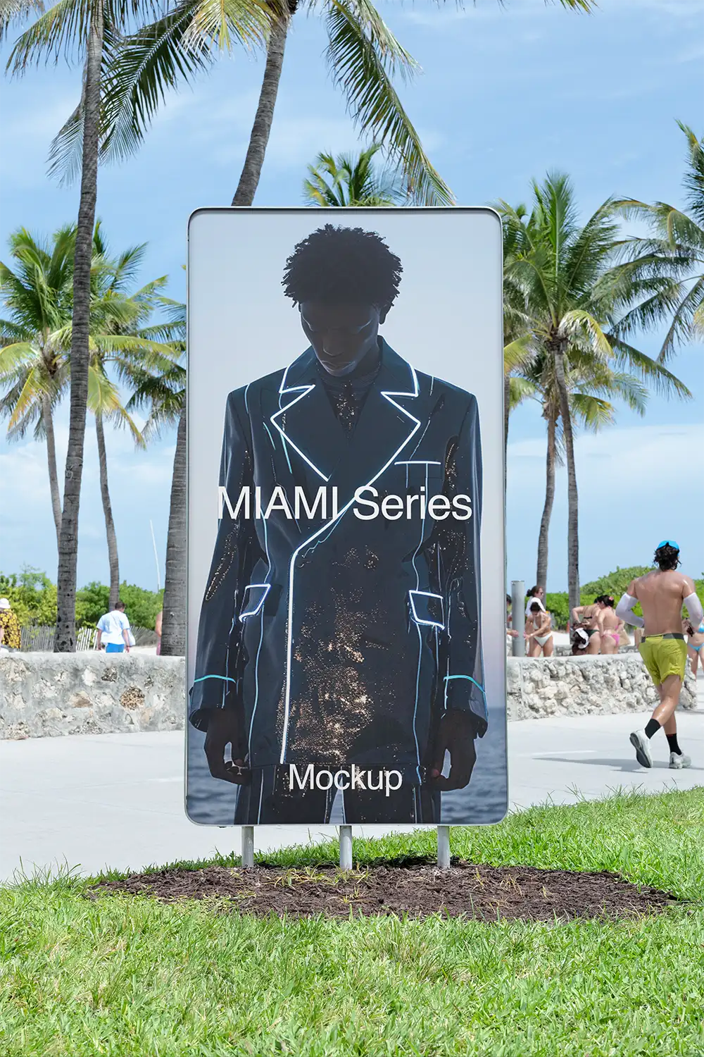 Poster mockup in Miami Beach