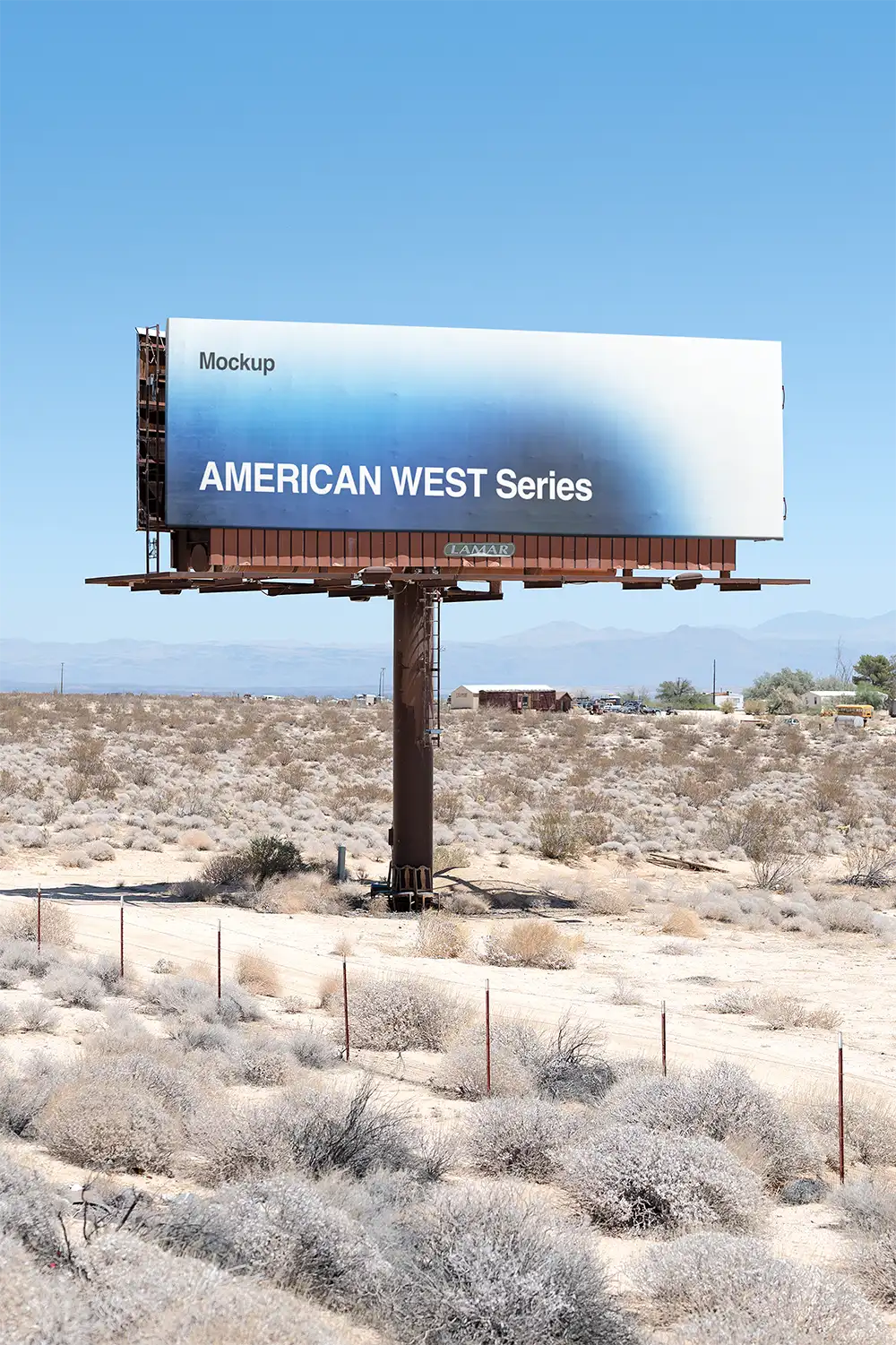Billboard mockup in California desert