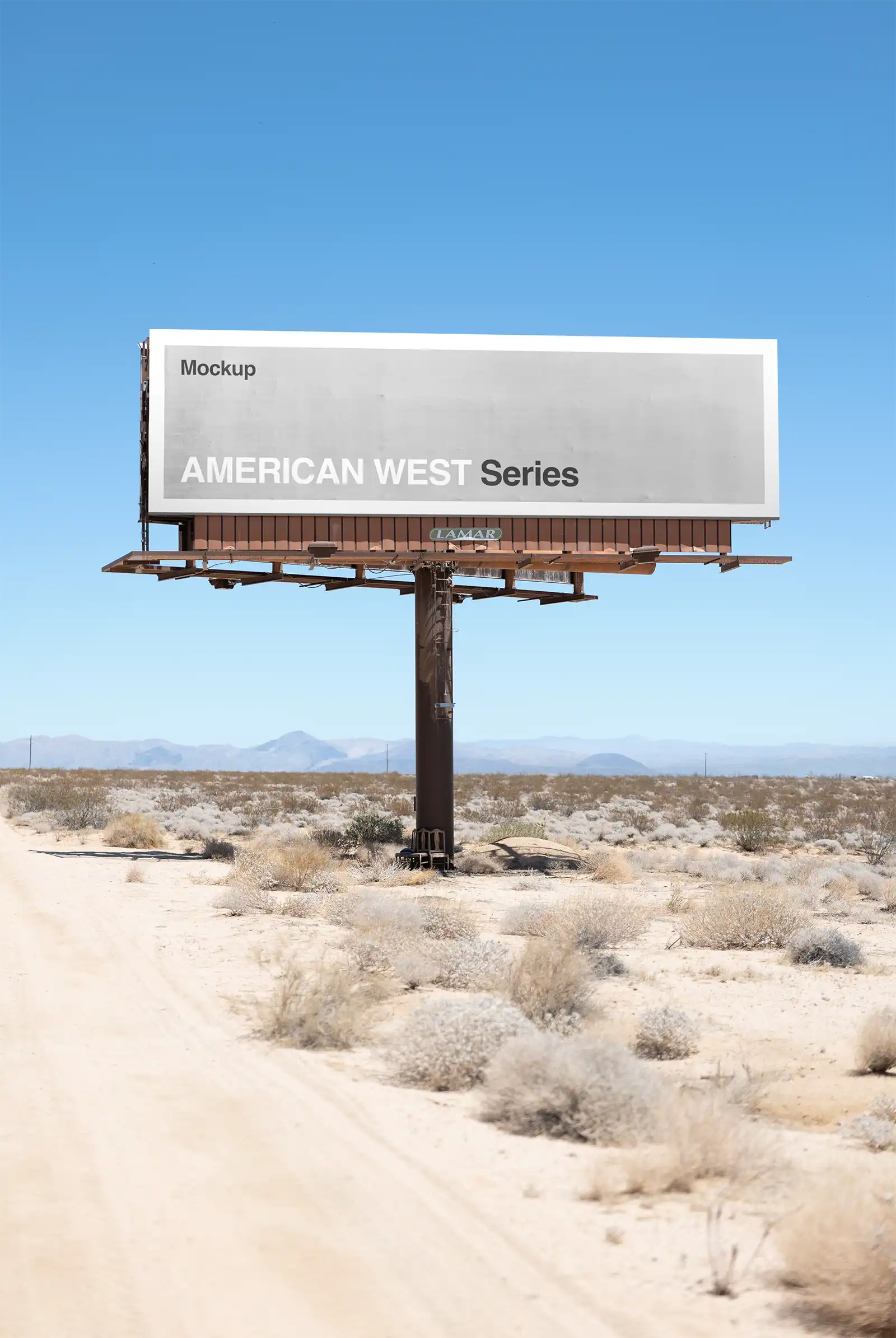 Billboard mockup in the Mojave Desert in California
