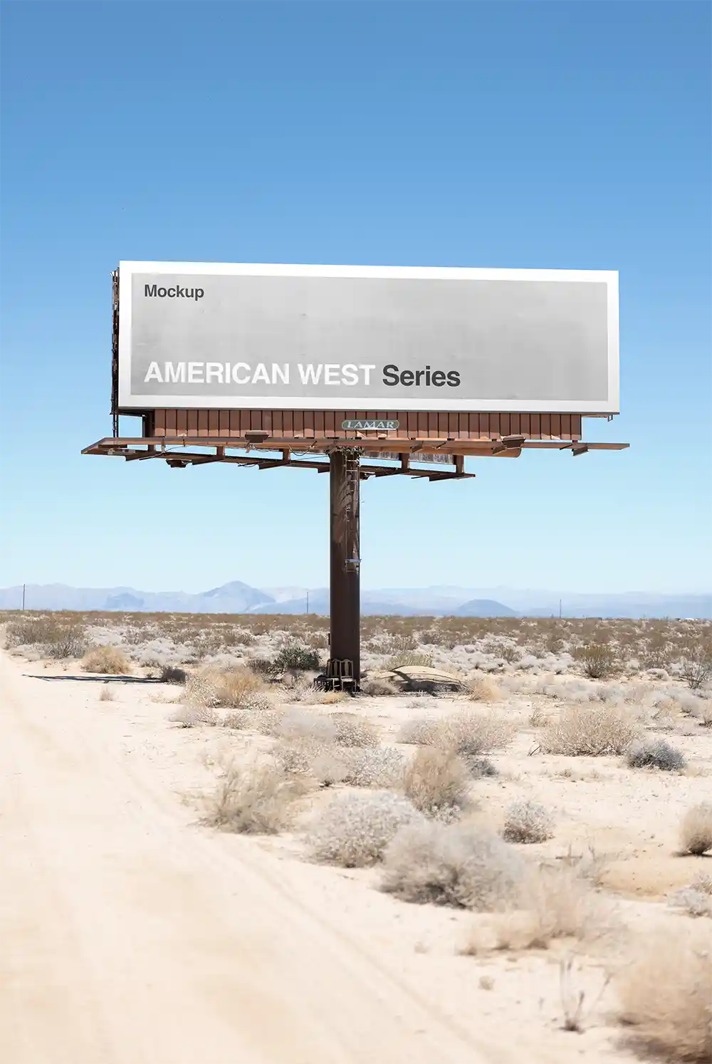 Billboard mockup in the Mojave Desert in California