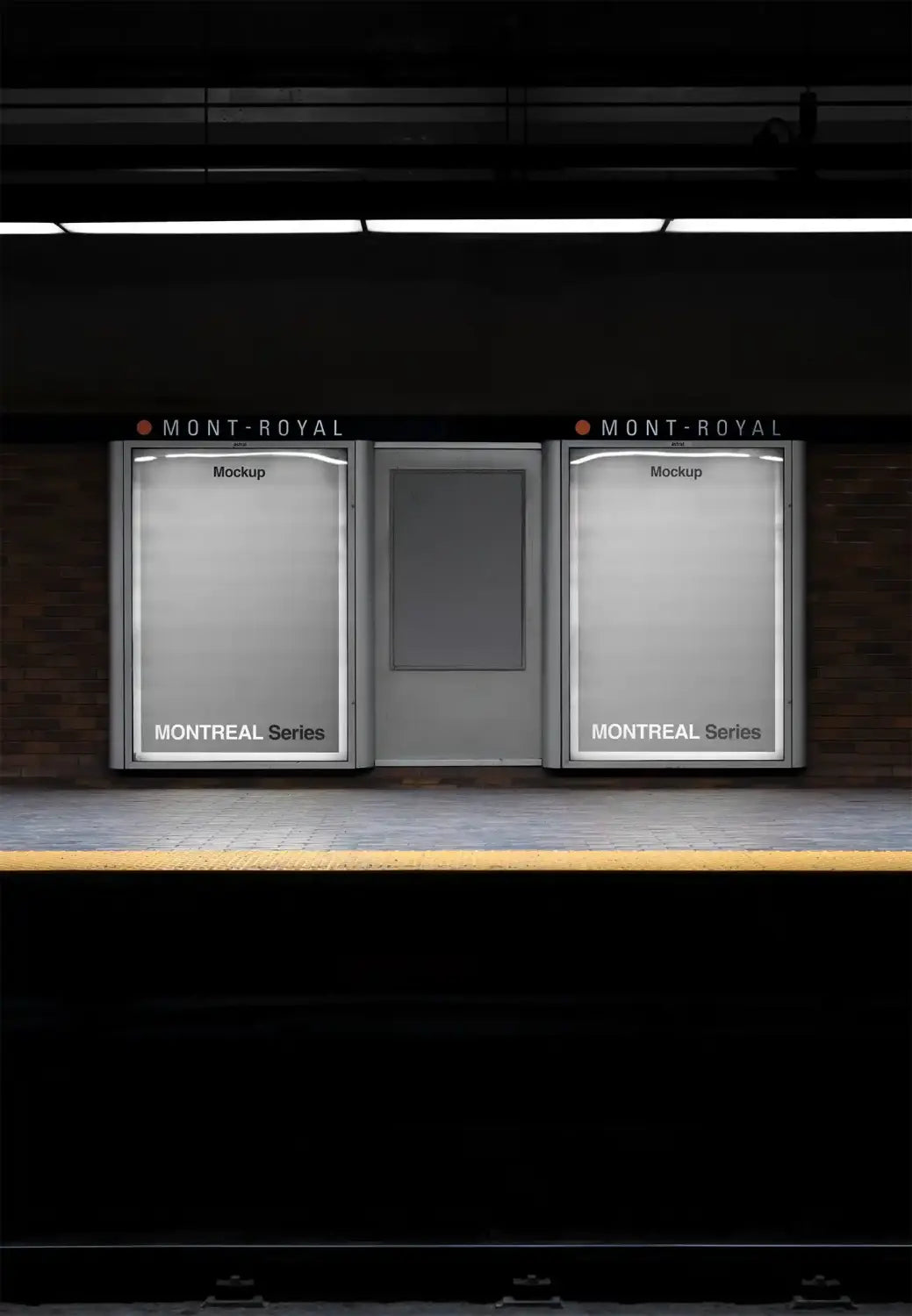 Billboard Mockup in the subway of Montreal, Canada