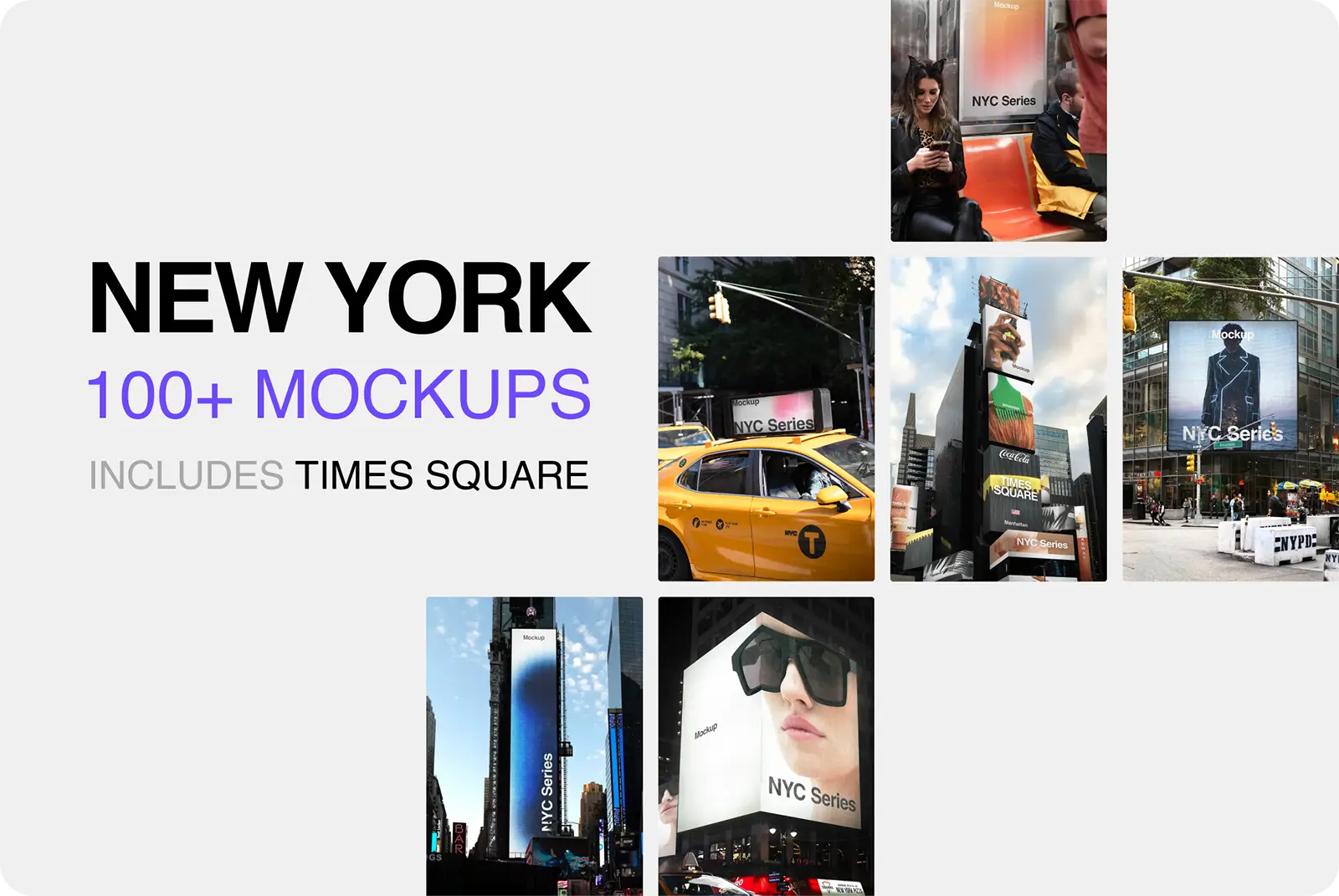 NEW YORK COLLECTION MOCKUPS BUNDLE - Posters and billboards in Manhattan, including Times Square - Brandacle