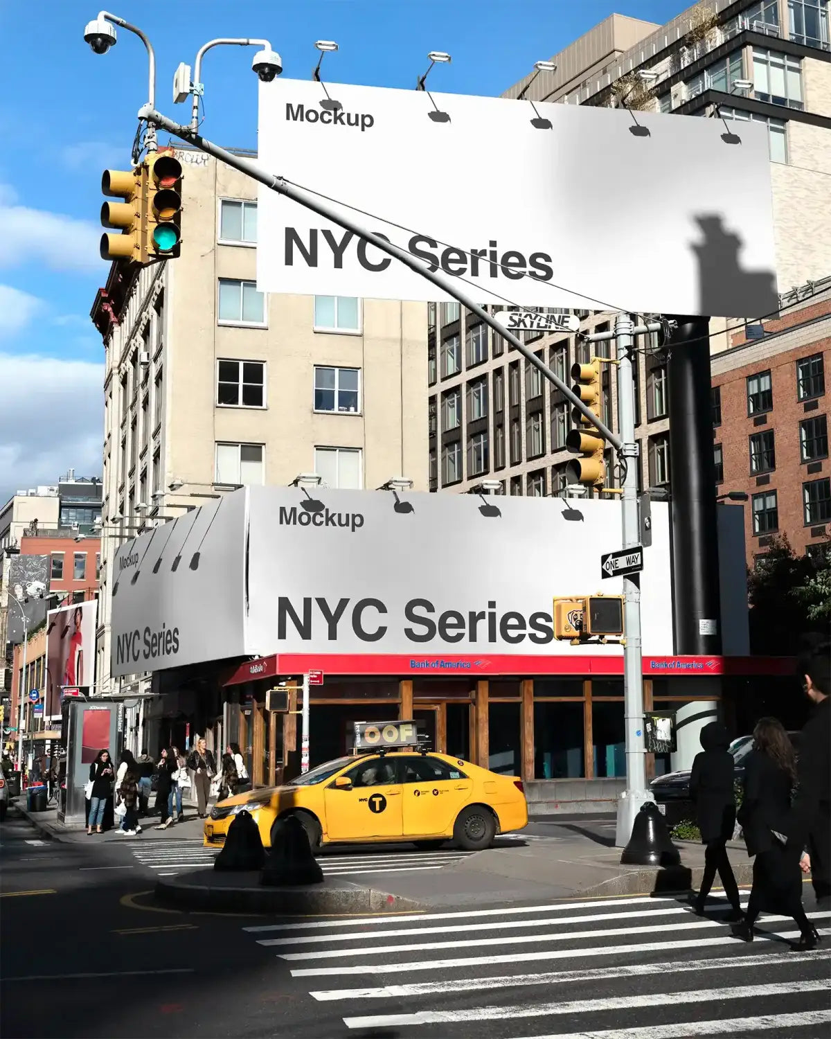 Poster mockup in Manhattan, New York. © BRANDACLE MOCKUPS 2026