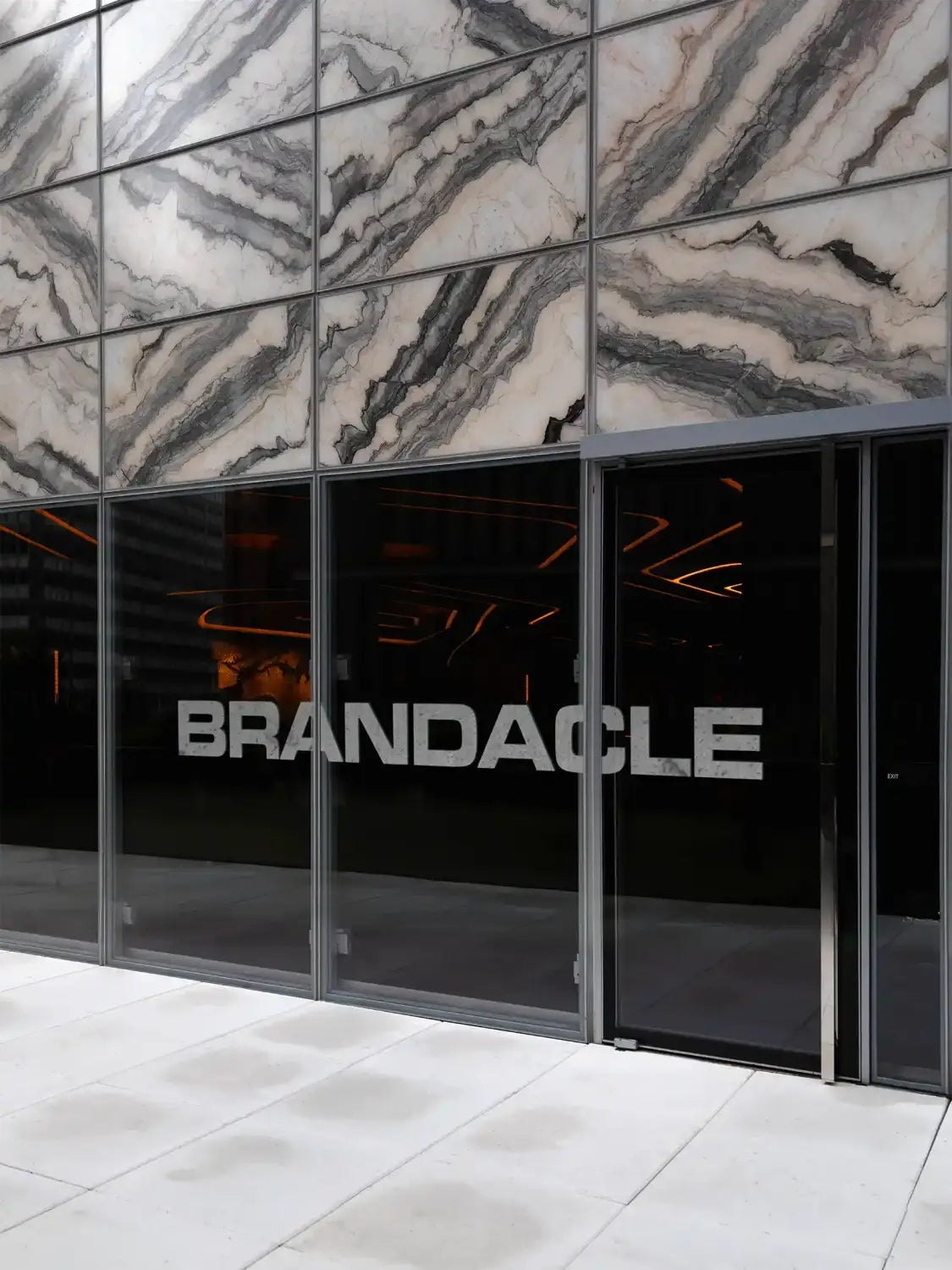 Storefront Shop logo mockup in Manhattan, New York. © BRANDACLE MOCKUPS 2026. 