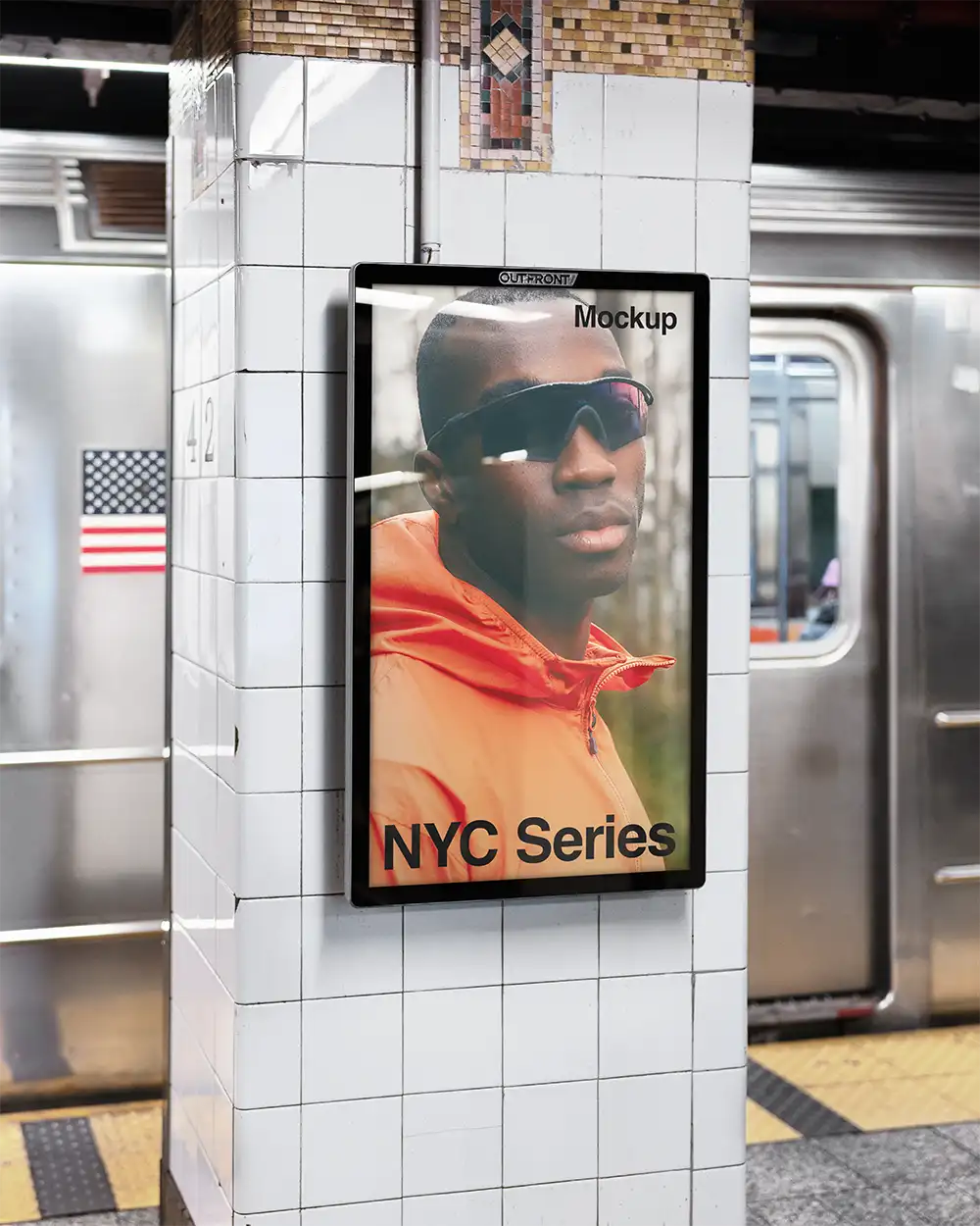 Billboard mockup in the NYC Subway in New York. © BRANDACLE MOCKUPS 2026. 