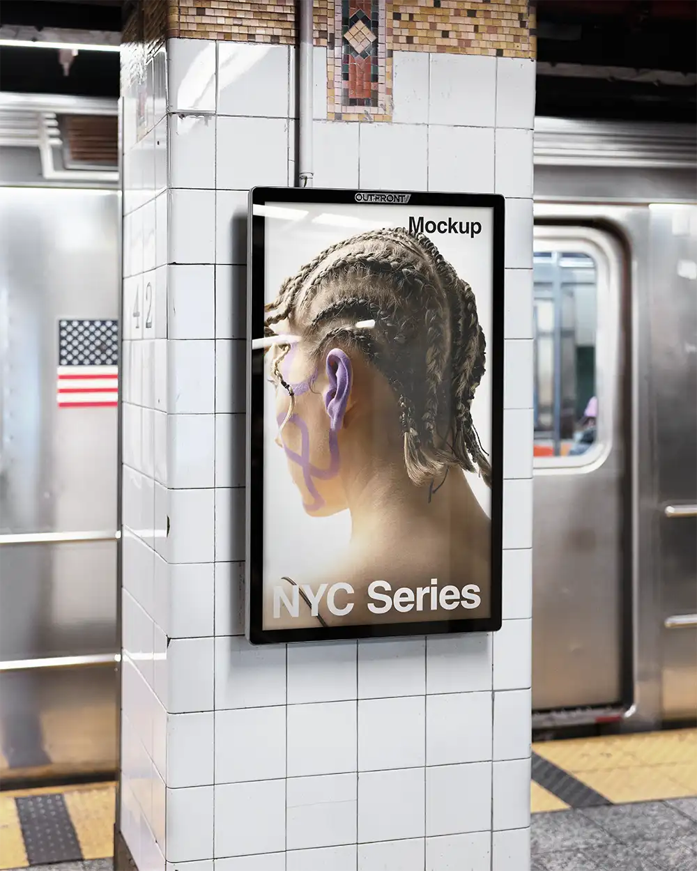 Billboard mockup in the NYC Subway in New York. © BRANDACLE MOCKUPS 2026. 
