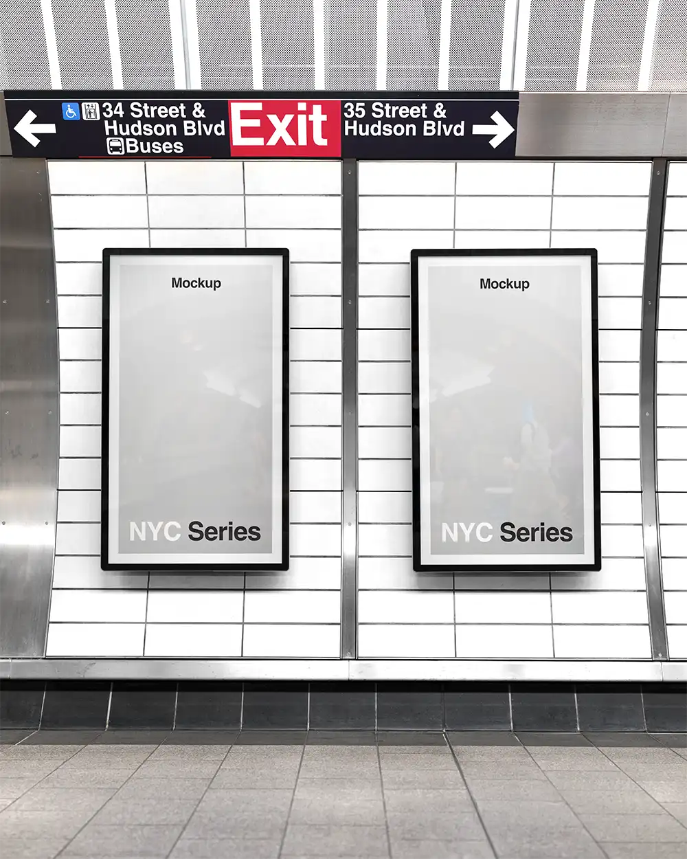 Billboard mockup in the NYC subway, New York