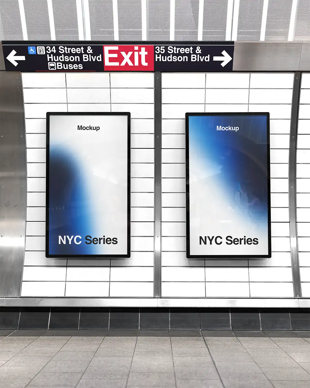 Billboard mockup in the NYC subway, New York