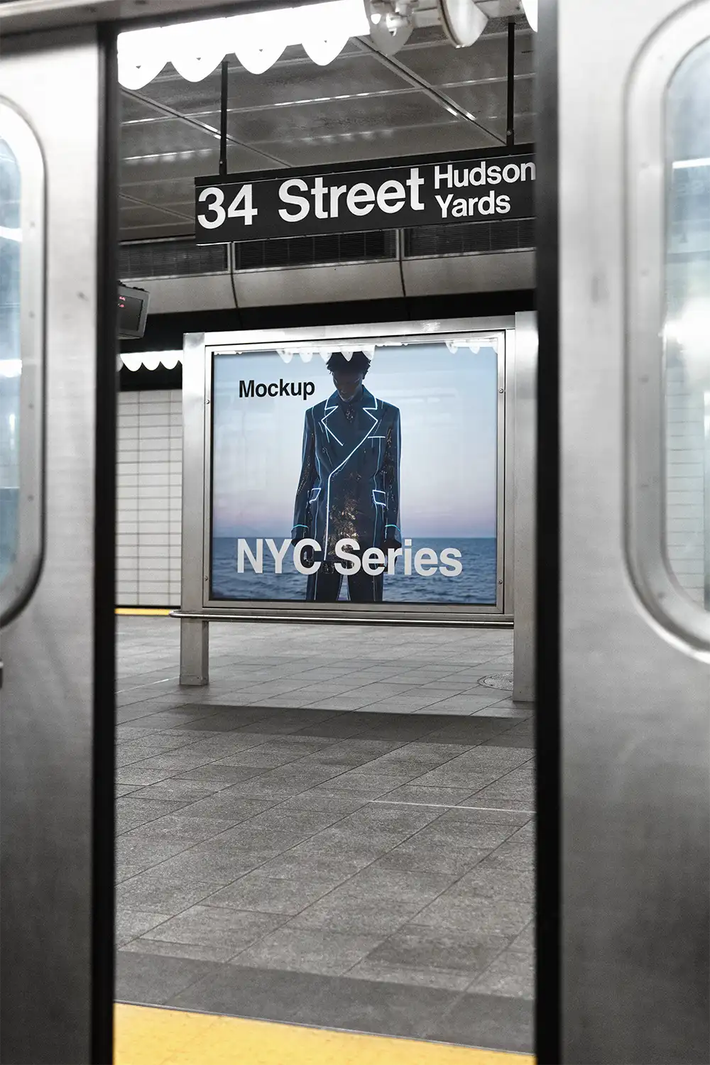 Poster mockup in the NYC NY Subway in New York. © BRANDACLE MOCKUPS 2026.